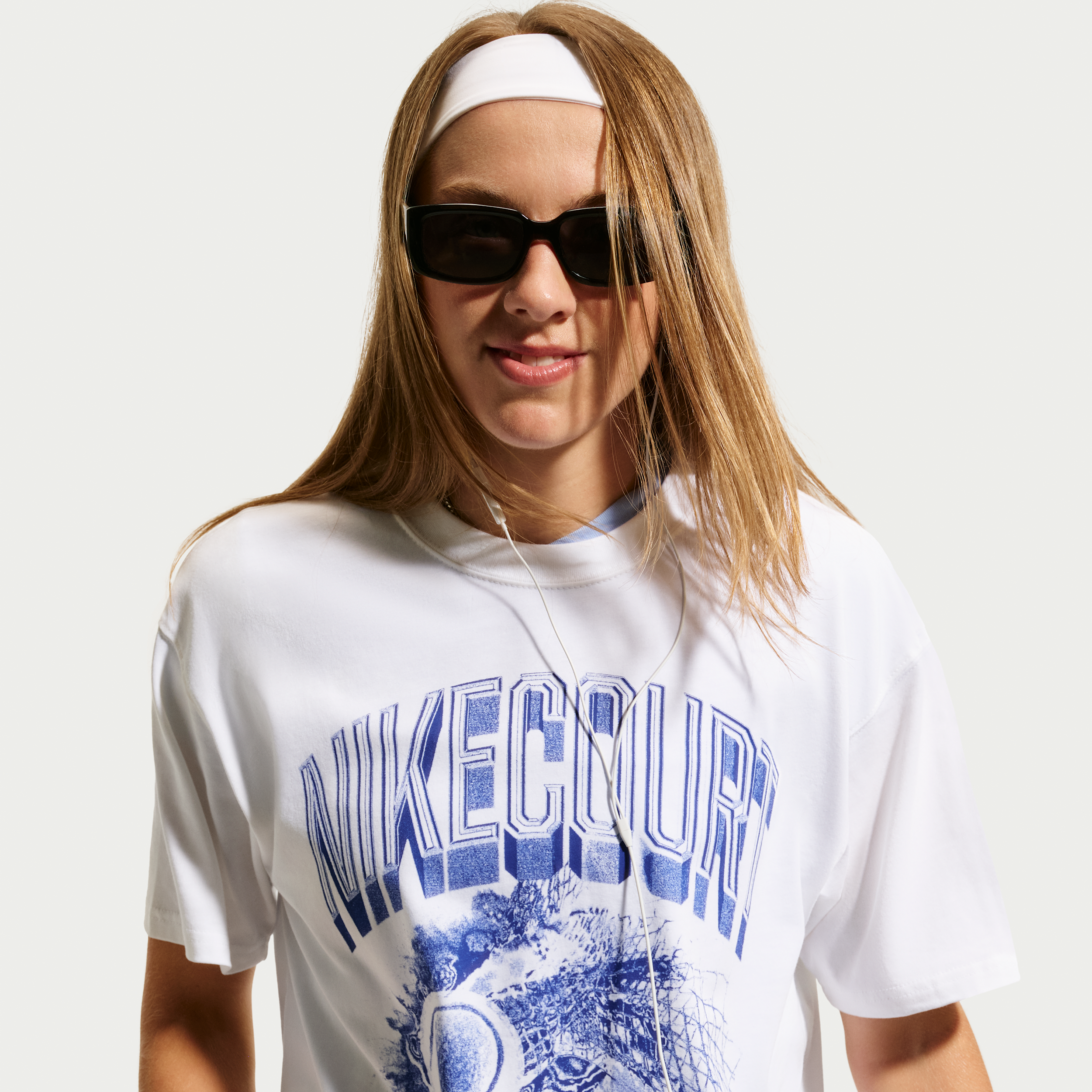 NikeCourt Slam Tennis-T-shirt - hvid