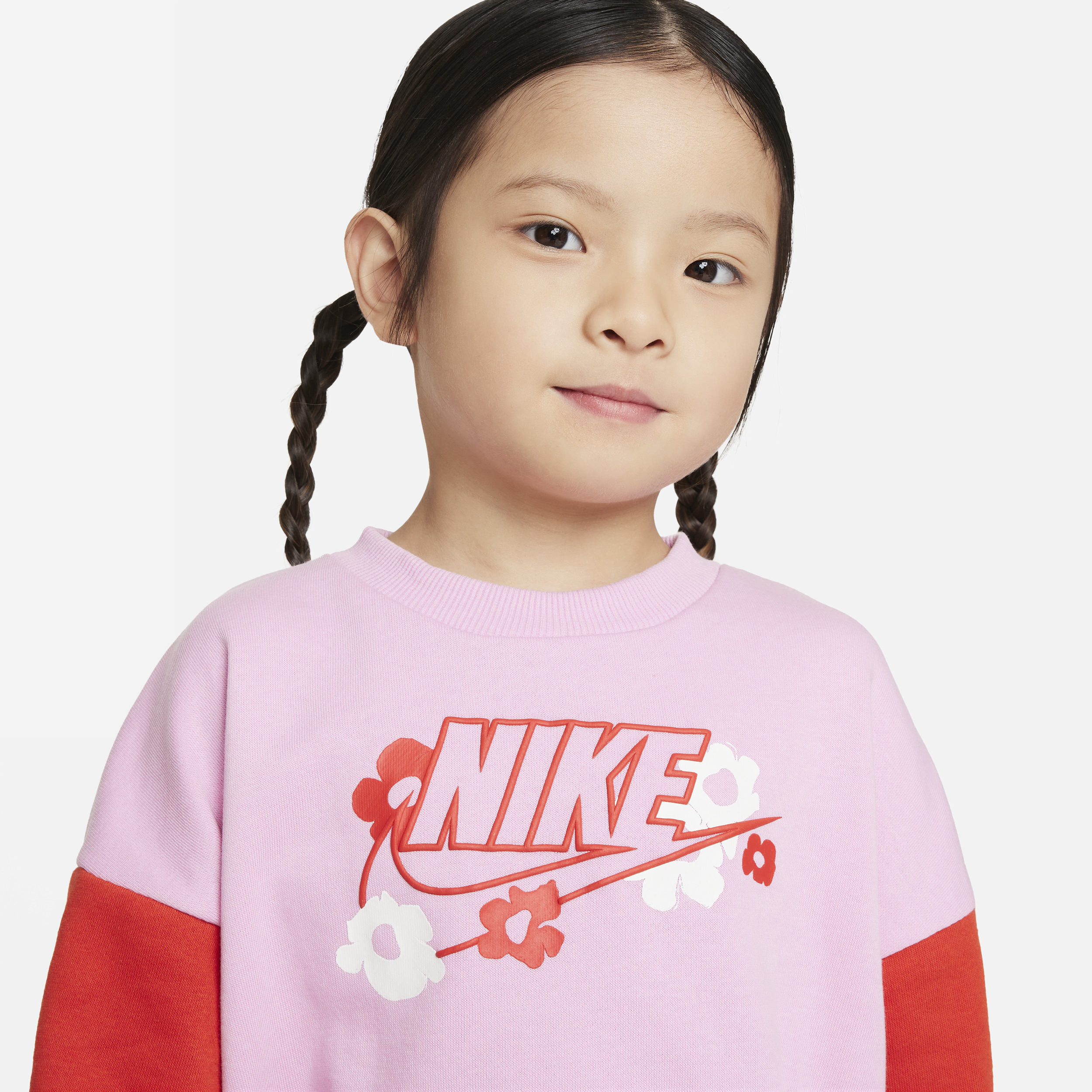 Nike Floral peuterset met top met ronde hals en legging Roze