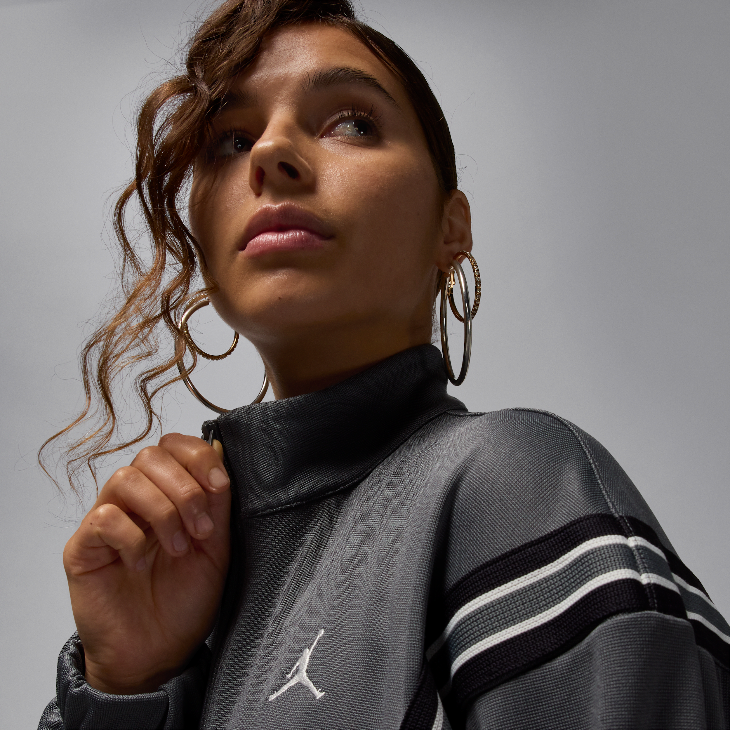 Thumbnail - Jordan Brooklyn Track-Jacket mit durchgehendem Reißverschluss (Damen) - Grau