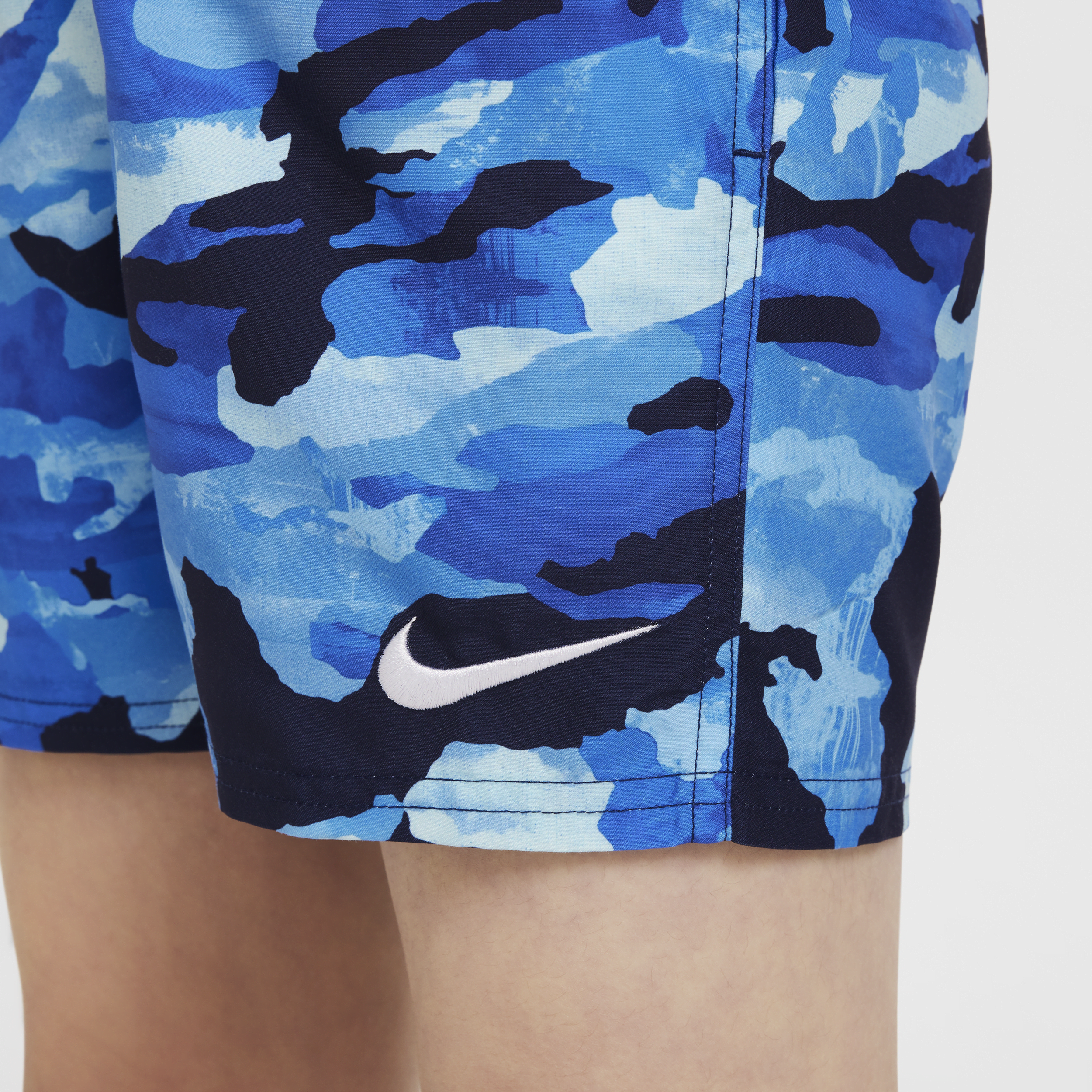 Nike Swim Classic Camo volley shorts voor jongens (10 cm) Blauw