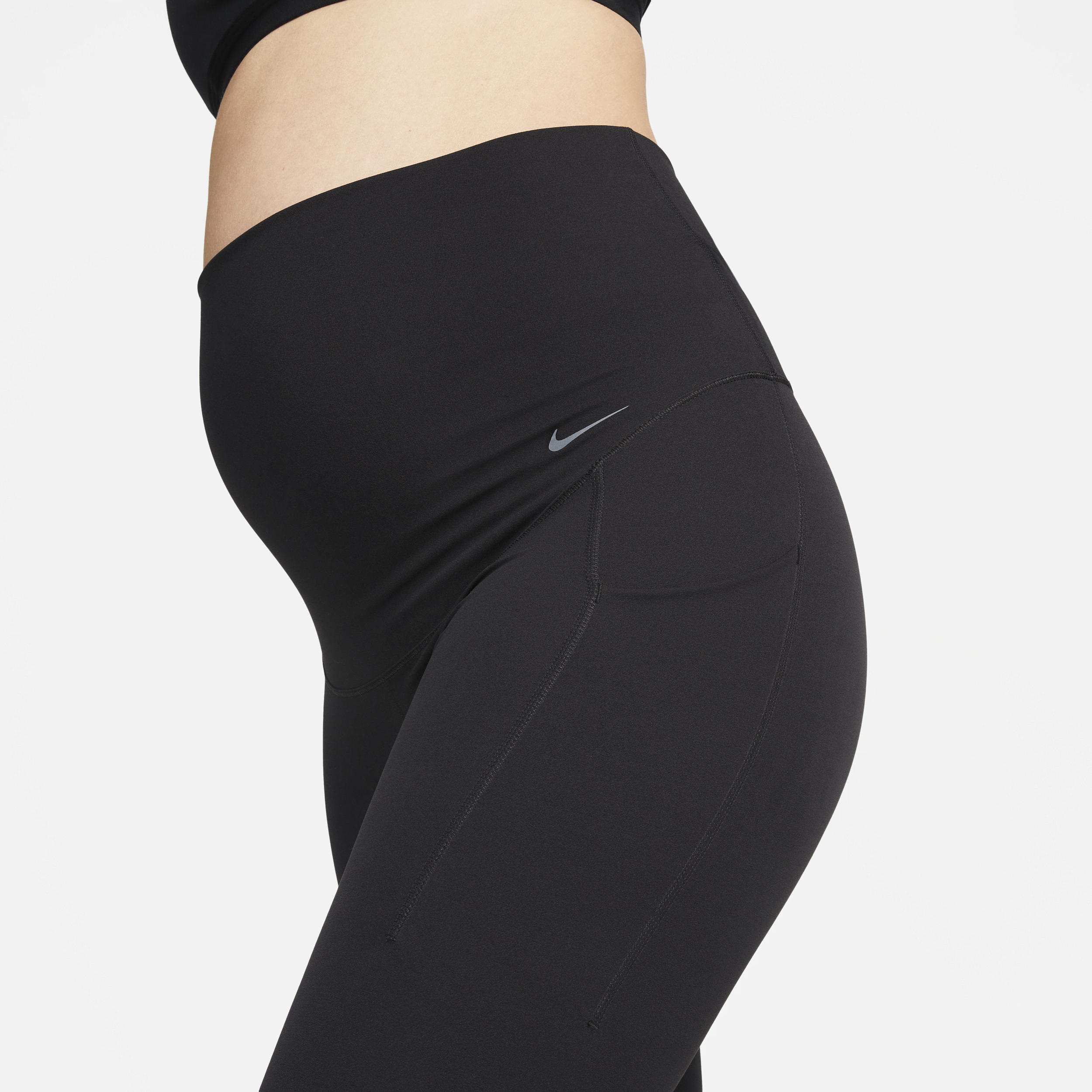 Legging 7/8 taille haute à maintien léger avec poches Nike Zenvy (M) pour femme (maternité) - Noir