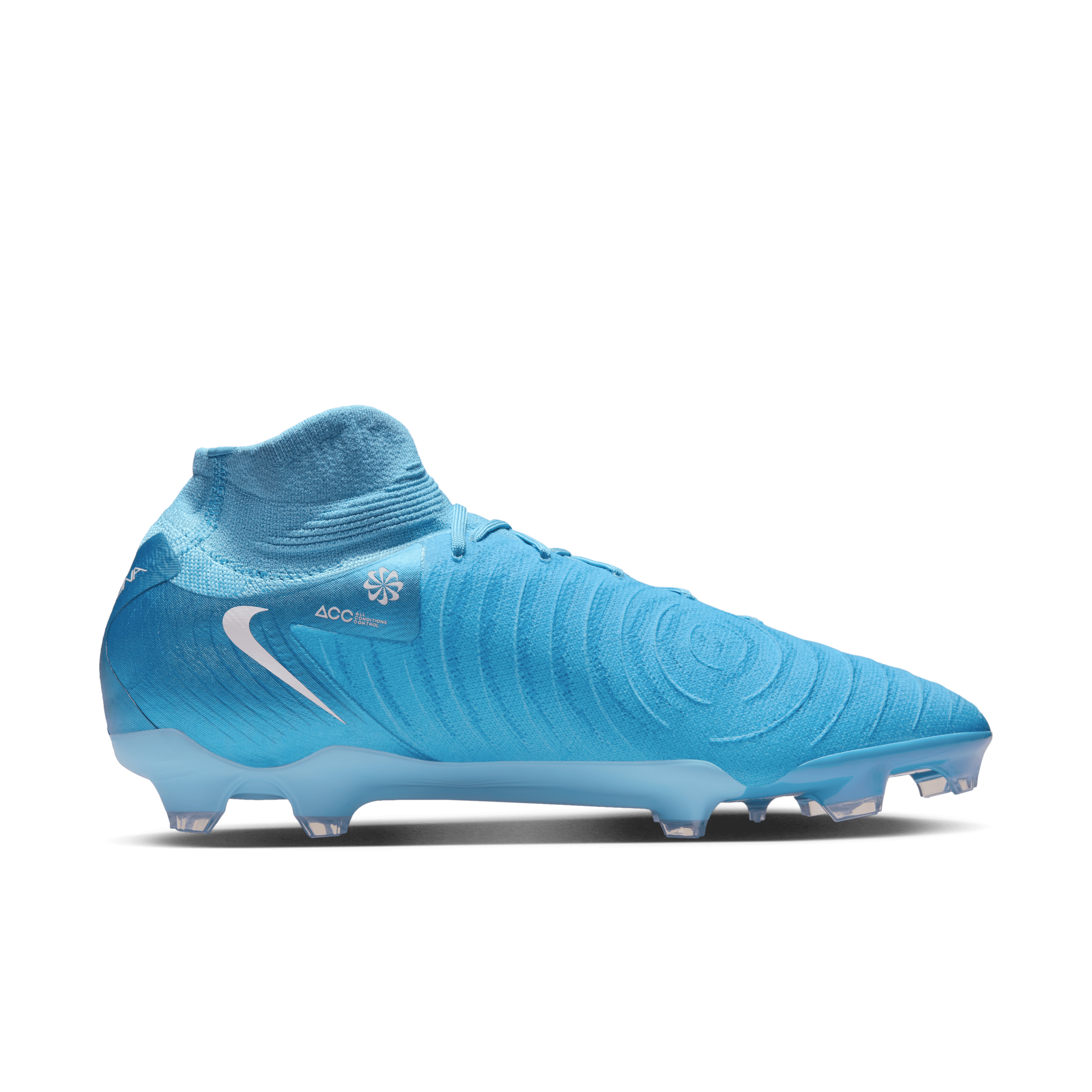 Chaussure de foot montante à crampons pour terrains secs - Bleu