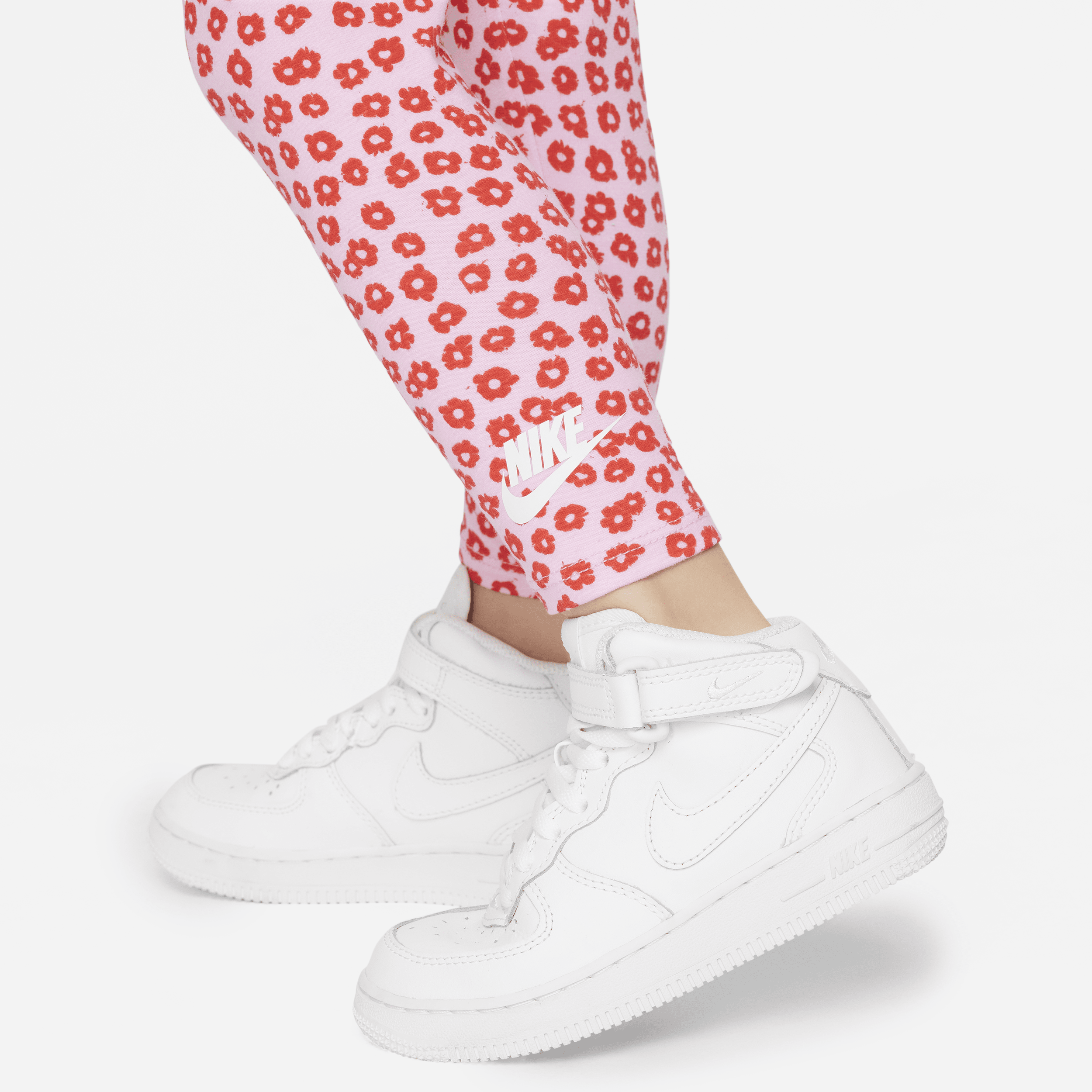 Nike Floral peuterset met top met ronde hals en legging Roze
