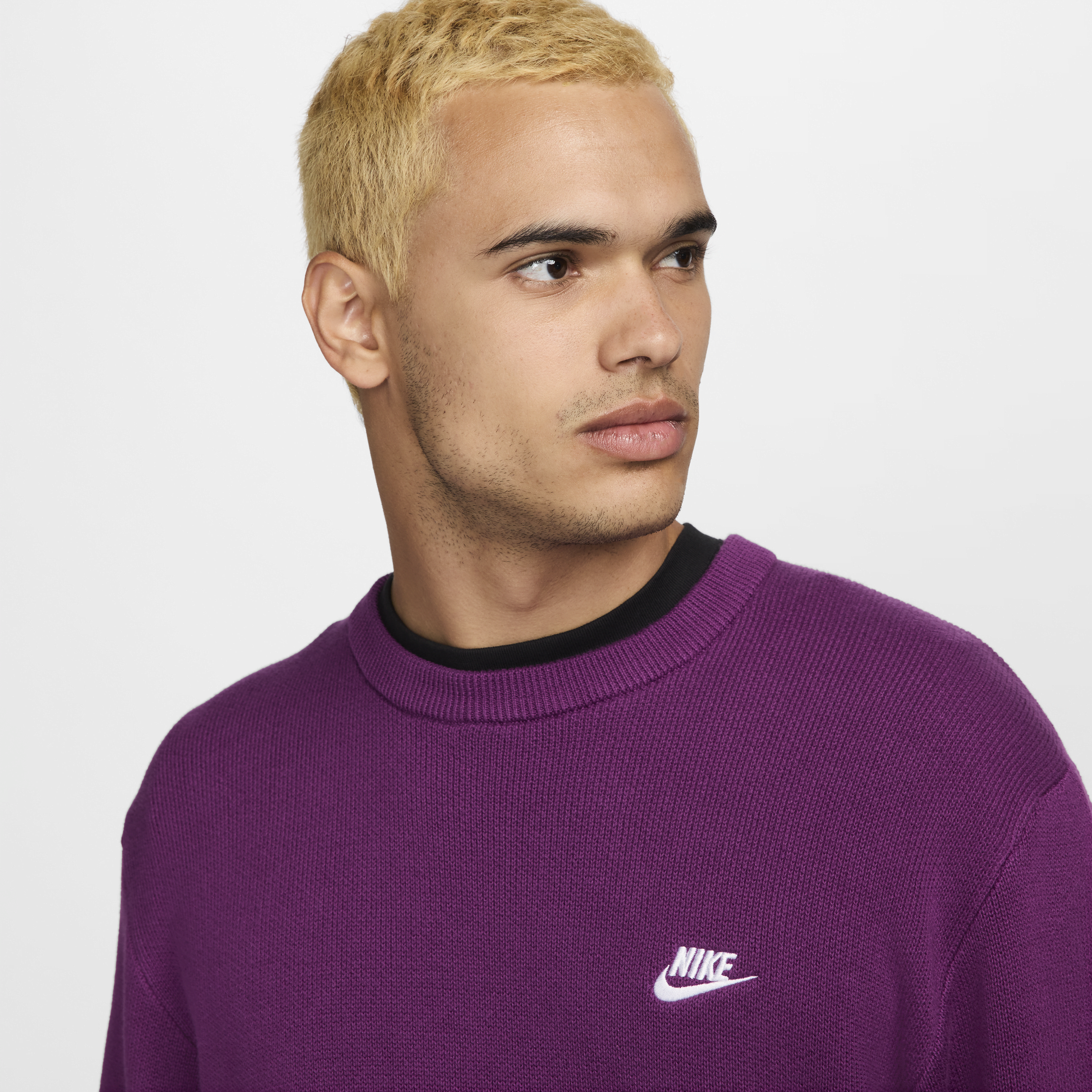 Pull à col ras-du-cou Nike Club pour homme - Pourpre