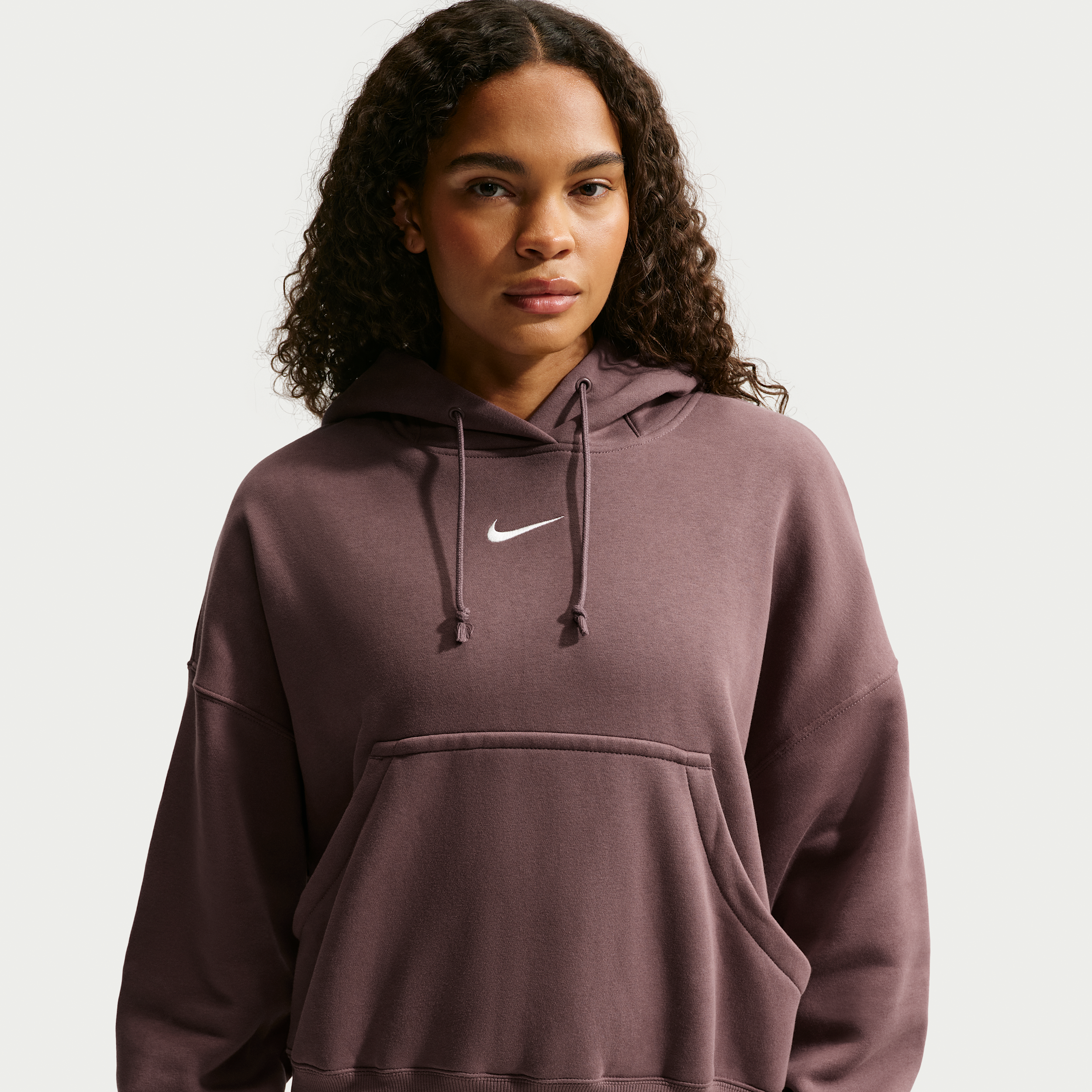 Nike Phoenix Fleece Womens Over-Oversized Pullover Hoodie - Purple - Cotton/Polyester