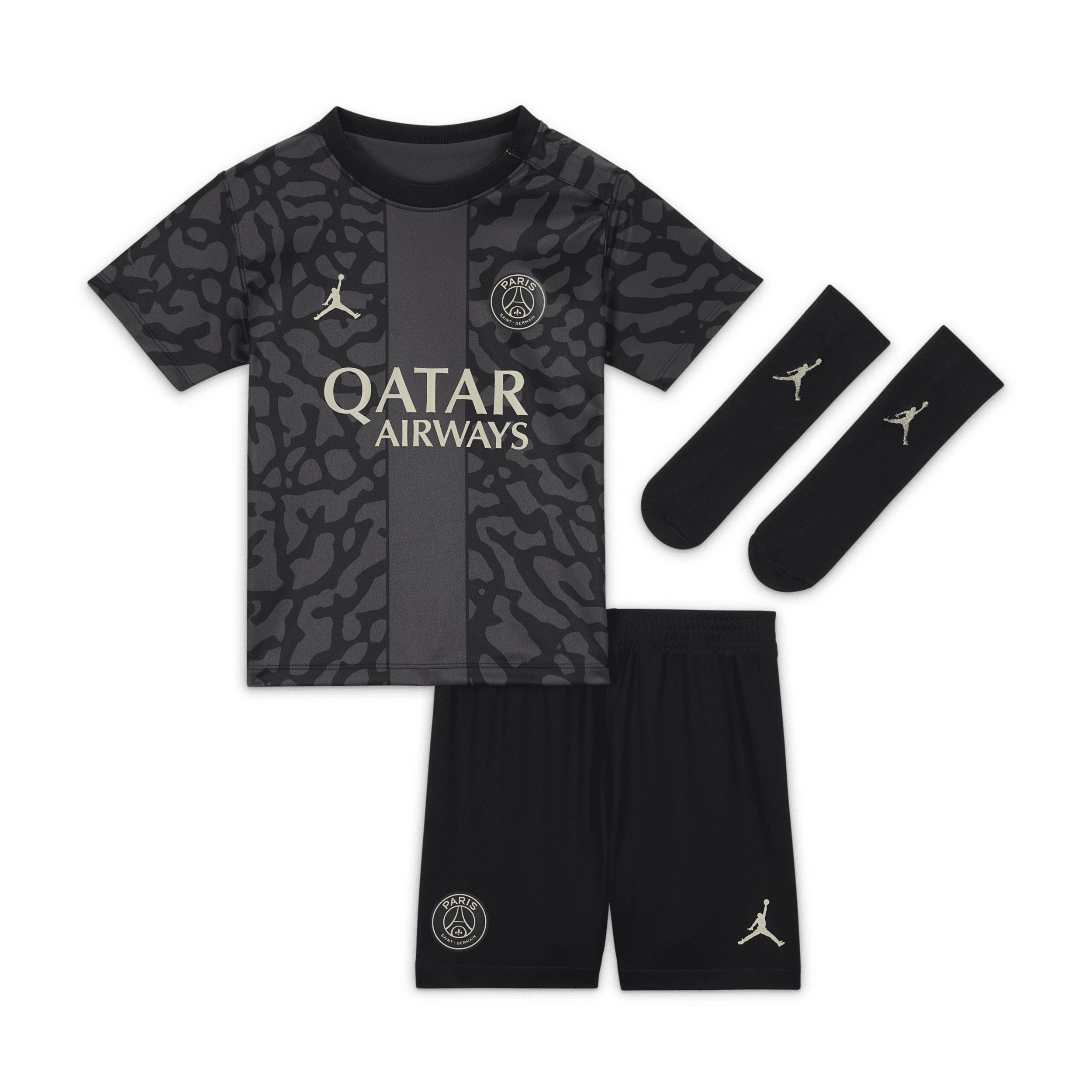 Paris Saint-Germain 2023/24 Derde Nike driedelig voetbaltenue Grijs unisex 24-36M