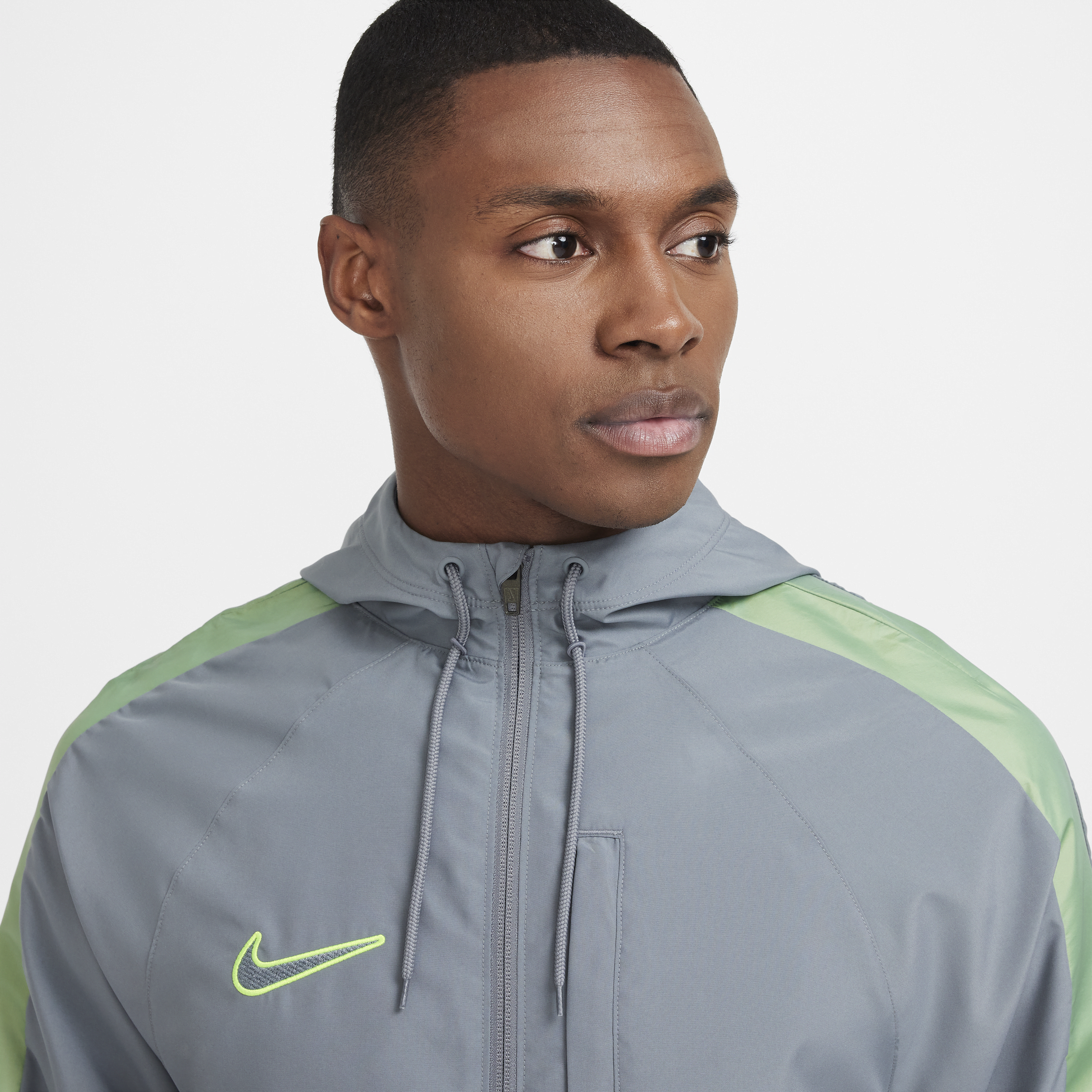 Veste de foot déperlante à capuche Nike Academy pour homme - Gris