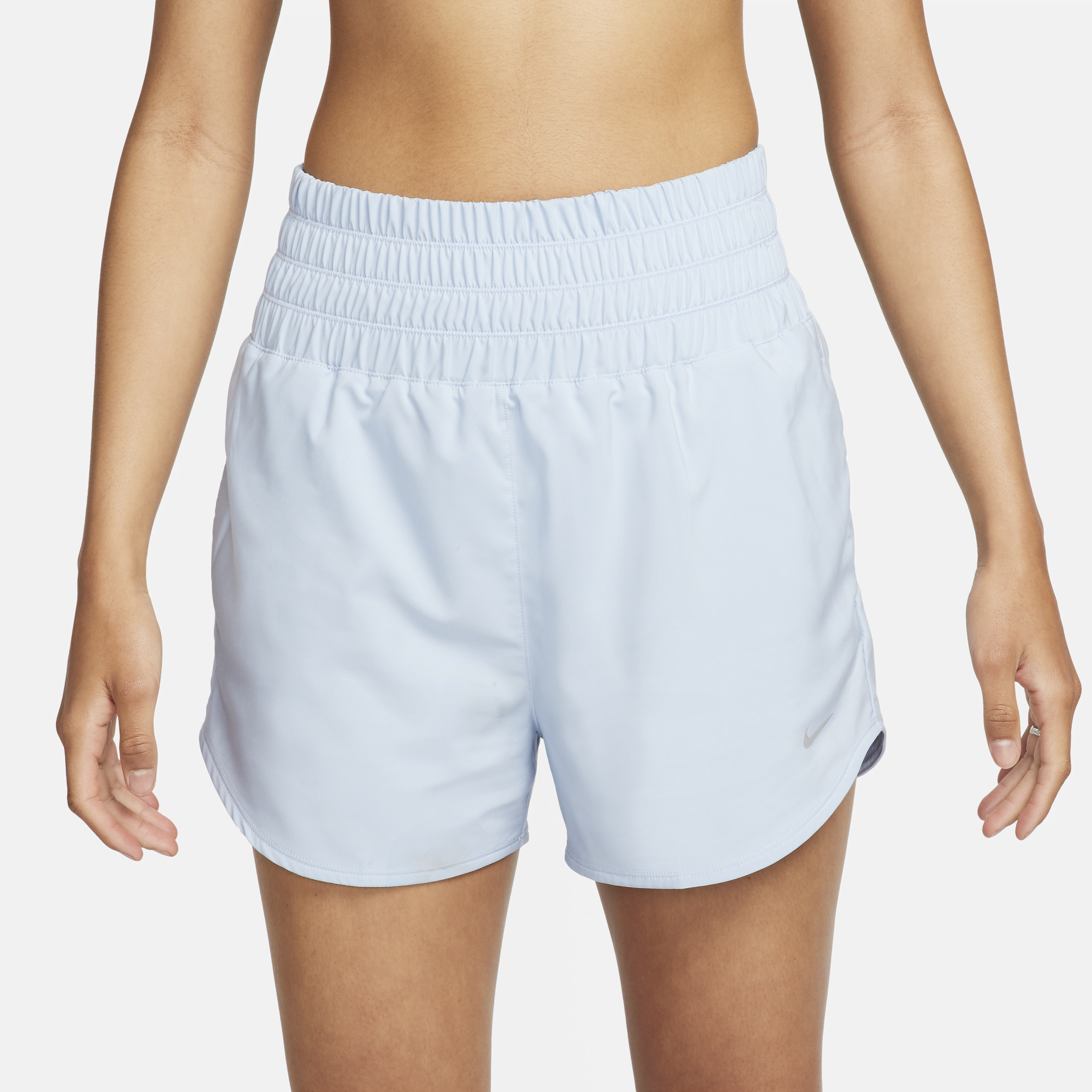 Nike One Dri-FIT damesshorts met ultrahoge taille en binnenbroekje (8 cm) Blauw