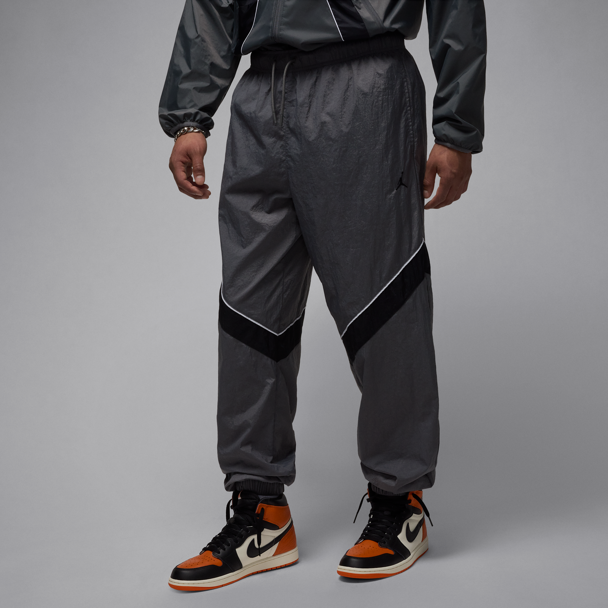 Nike Jordan Brooklyn Mens Draft Trousers - Grey - Nylon