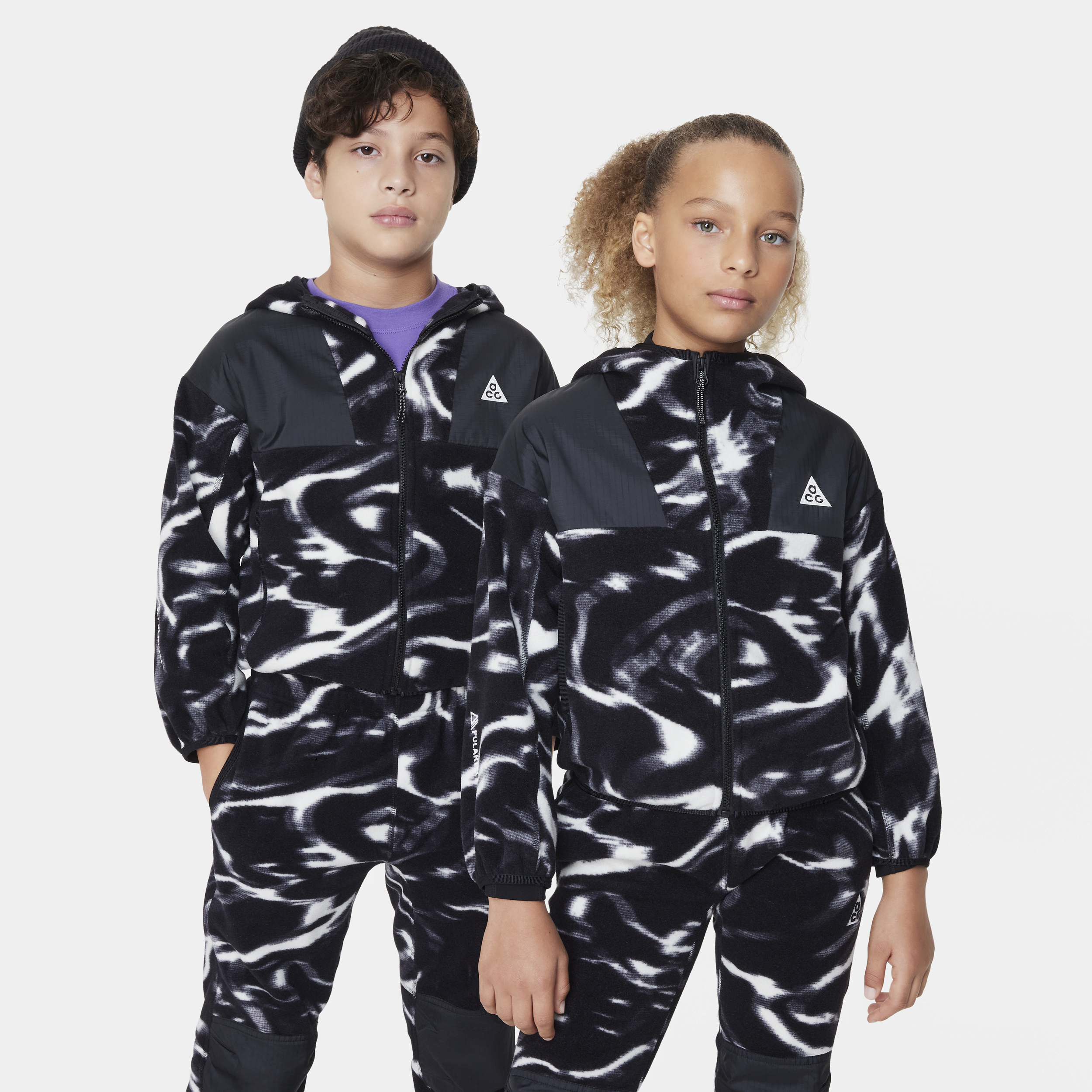 Nike ACG 'Wolf Tree' hoodie met rits voor kids Zwart