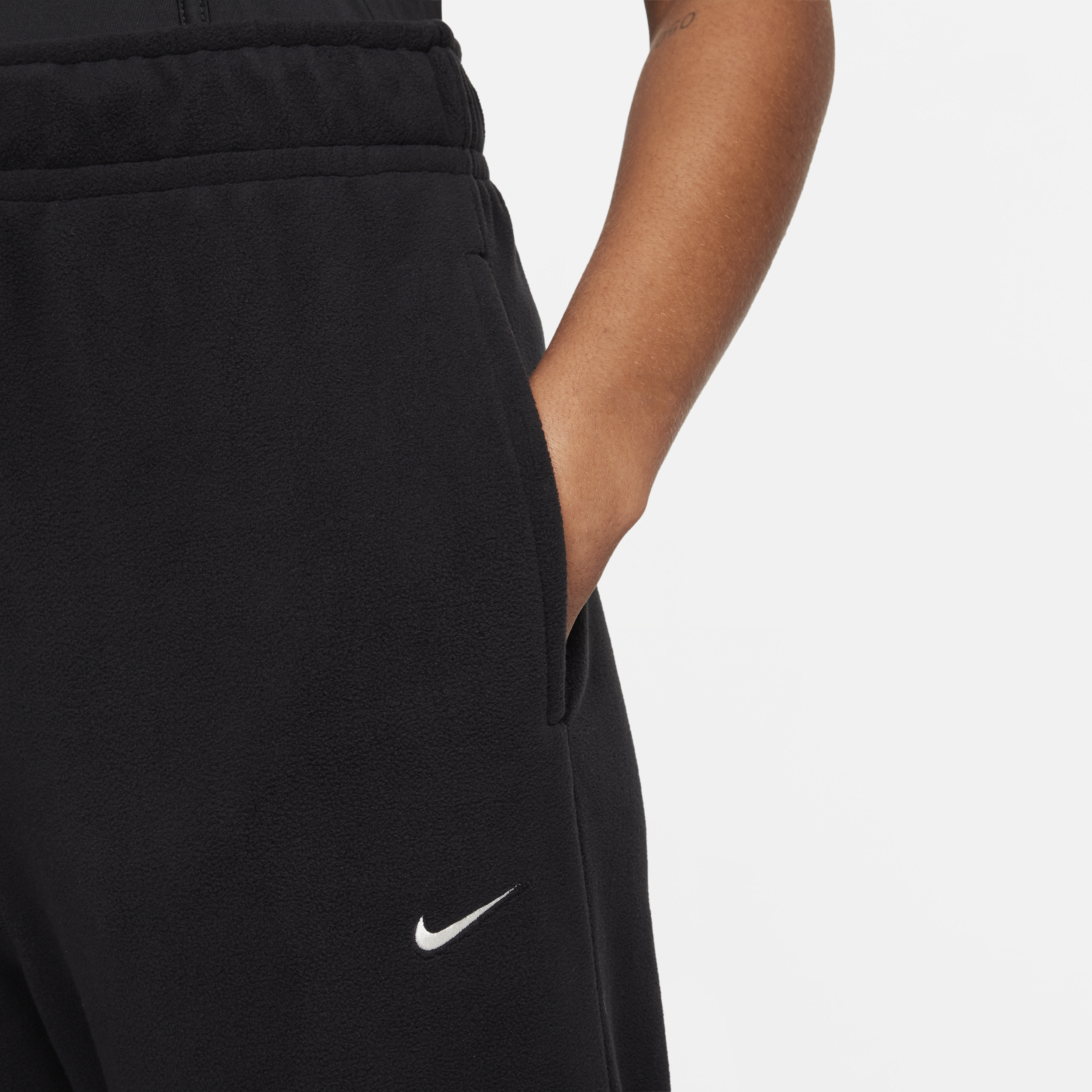 Nike Therma-FIT One ruimvallende fleecebroek voor dames Zwart