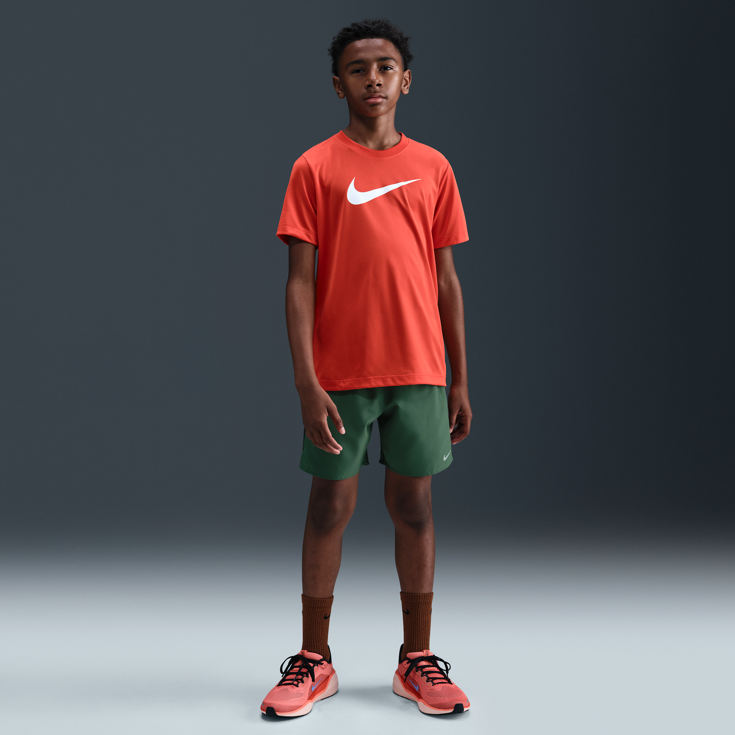Nike Dri-FIT Challenger Older Kids (Boys) Training Shorts - Green - Polyester - 50% Recycled Polyester
