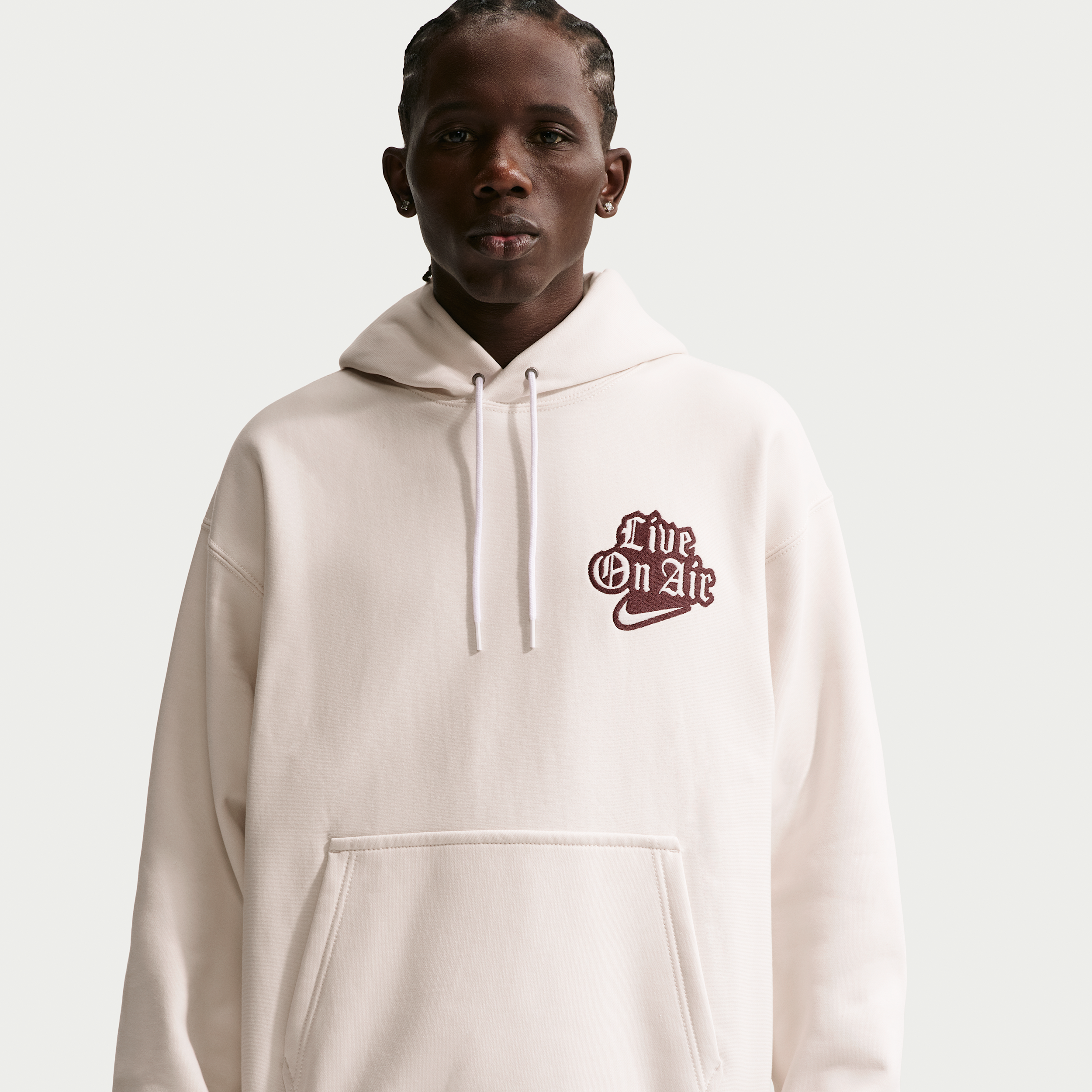 Felpa in fleece con cappuccio Nike Solo Swoosh – Uomo - Grigio