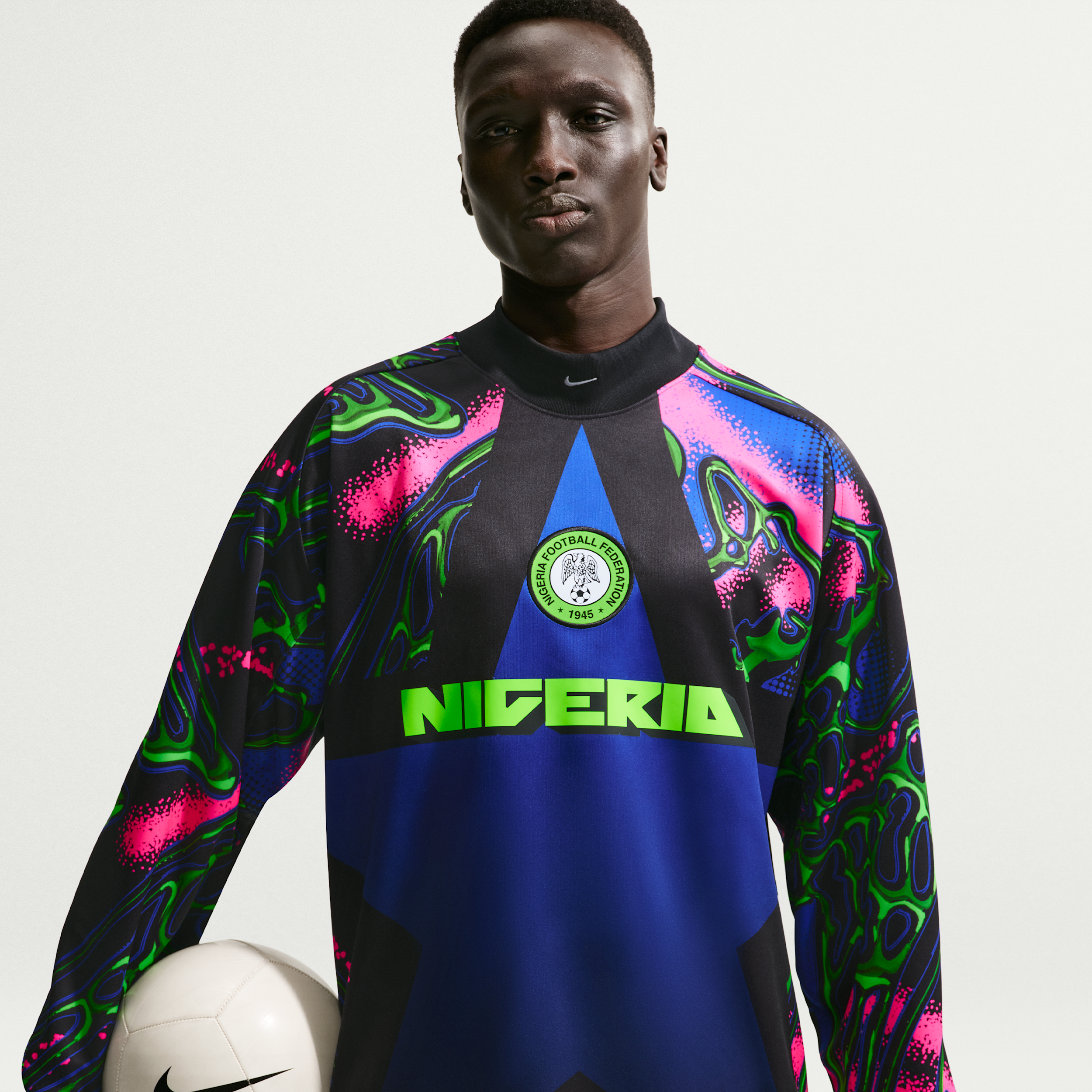 Nigeria Hollywood Keeper Nike-fodboldtrøje til mænd - sort