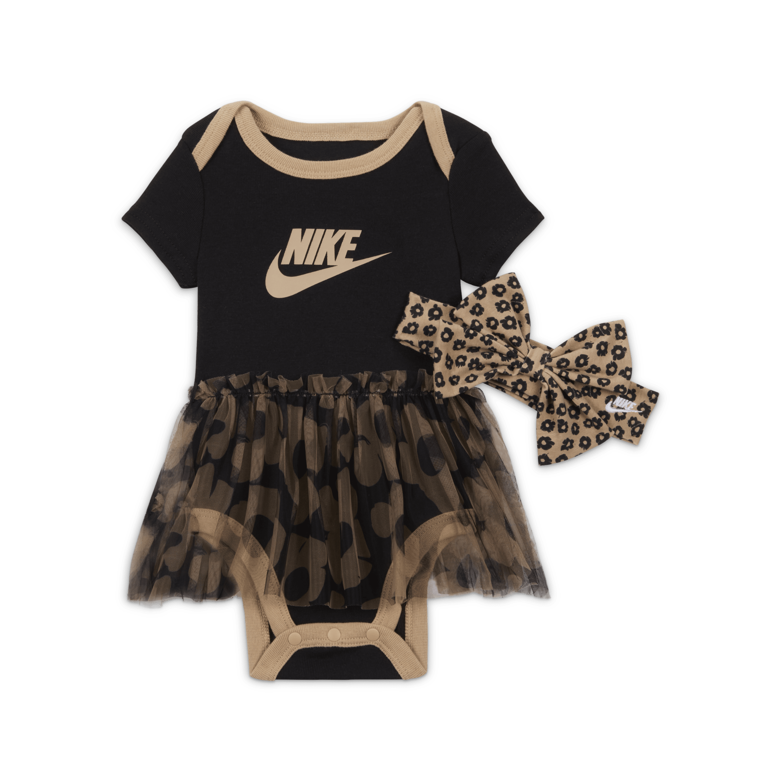 Nike Your Move tweedelige romper met tutu en hoofdband voor baby's (0-9 maanden) Zwart