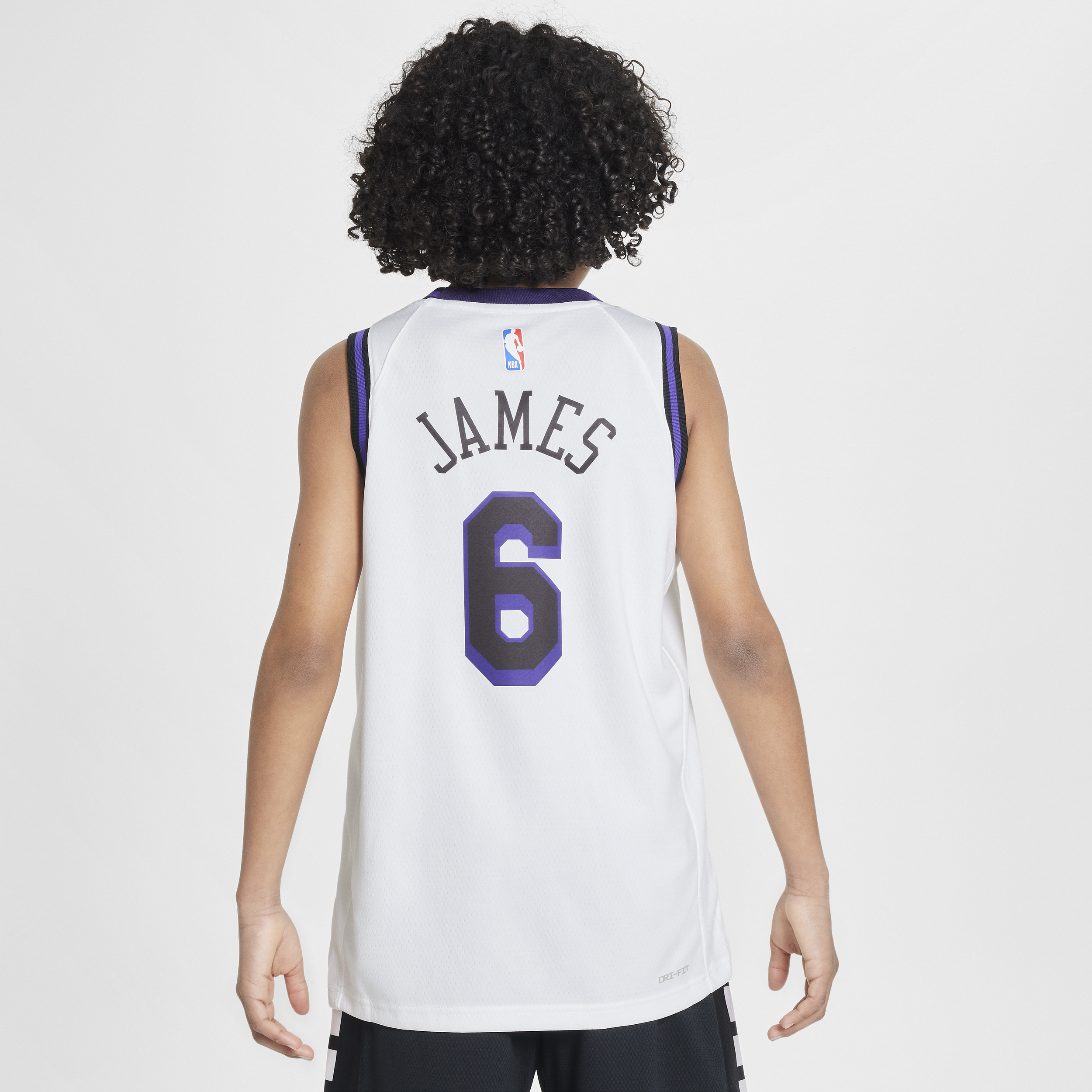 Nike Lebron James Los Angeles Lakers City Edition Swingman NBA-jersey met Dri-FIT voor kids Wit