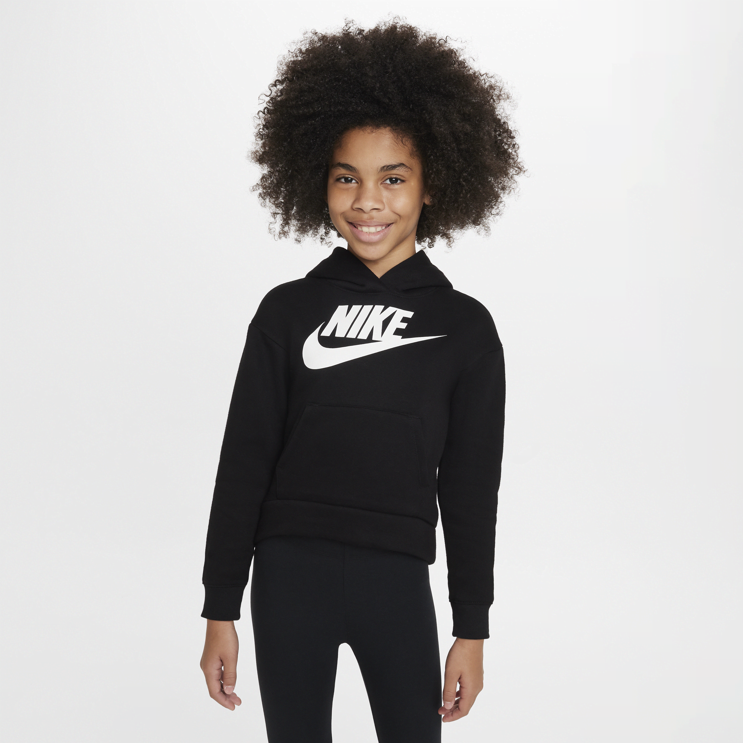 Nike Club Fleece Hoodie voor kleuters - Zwart