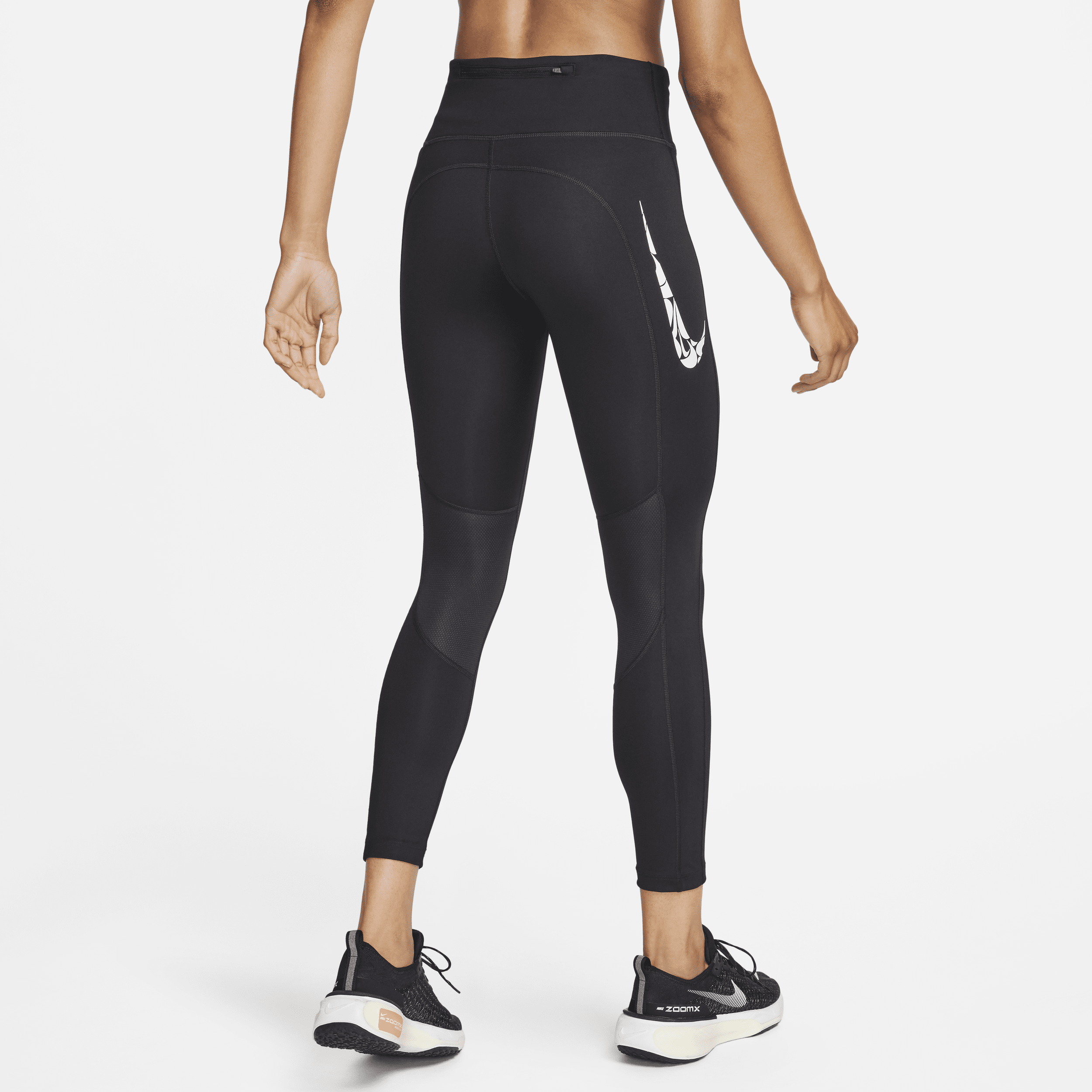 Nike Fast 7 8-hardlooplegging met halfhoge taille en zakken voor dames Zwart