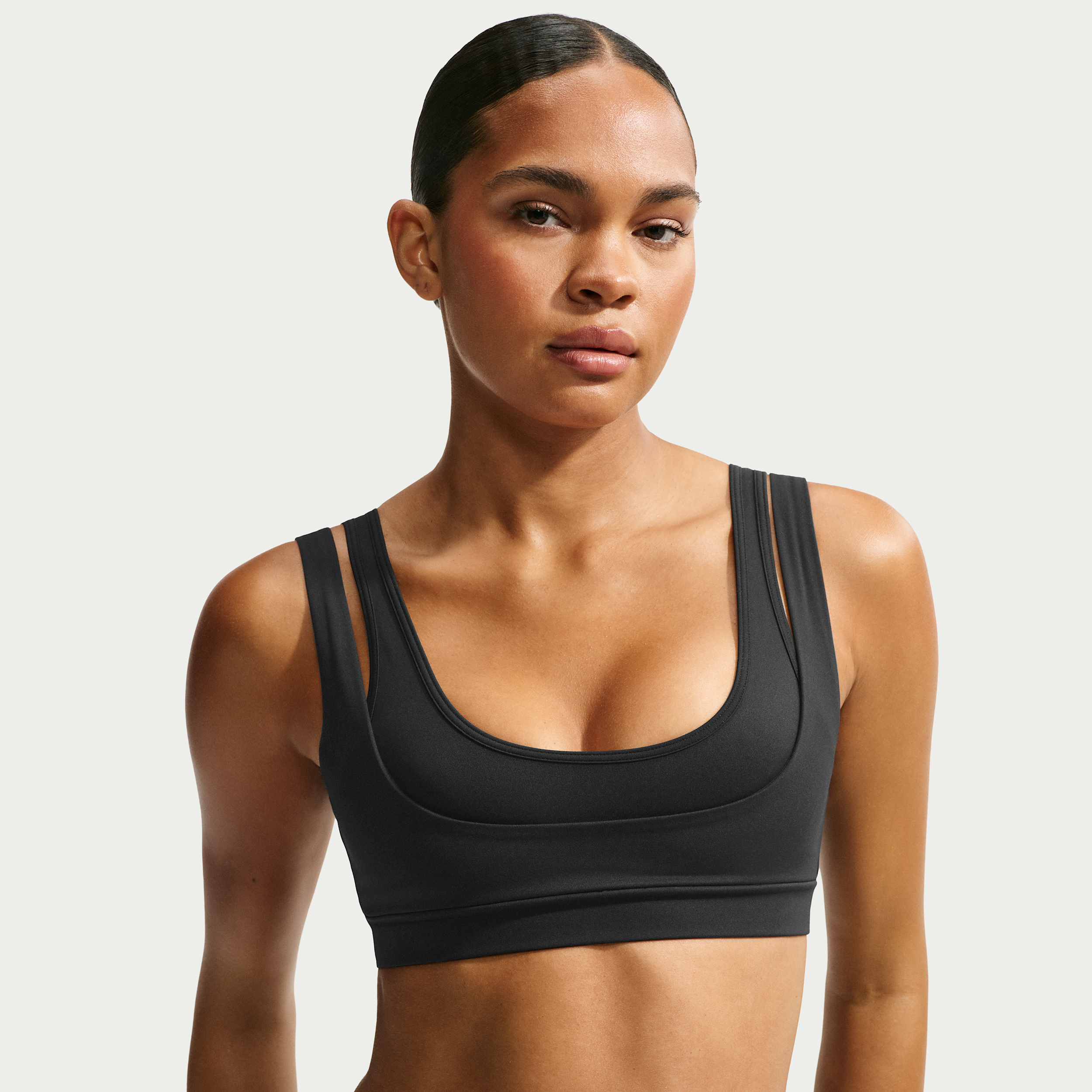 NikeSKIMS Matte Scoop-bh med dobbelte stropper til kvinder - sort