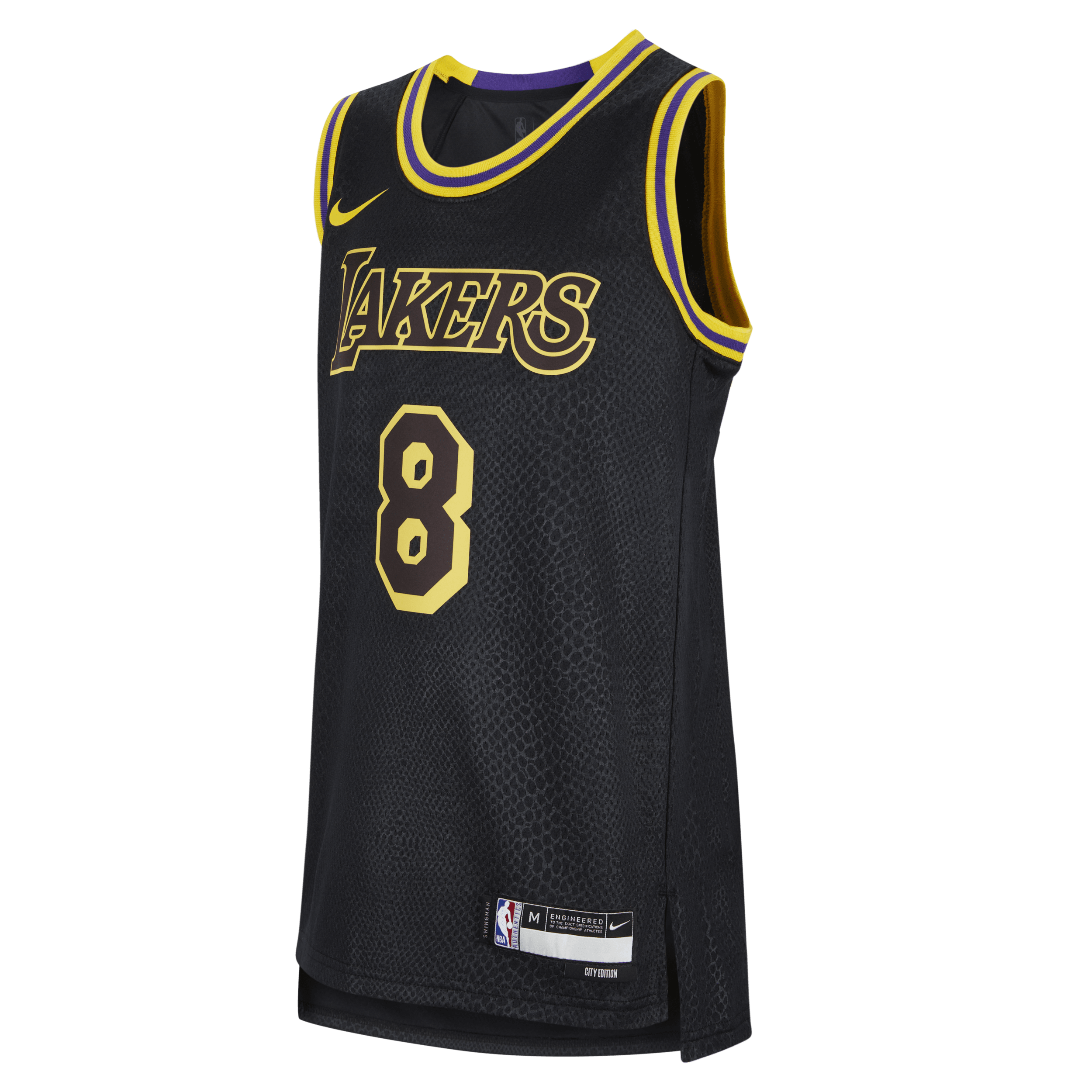 Nike Kobe Bryant Los Angeles Lakers City Edition Swingman Dri-FIT jersey voor kids Zwart