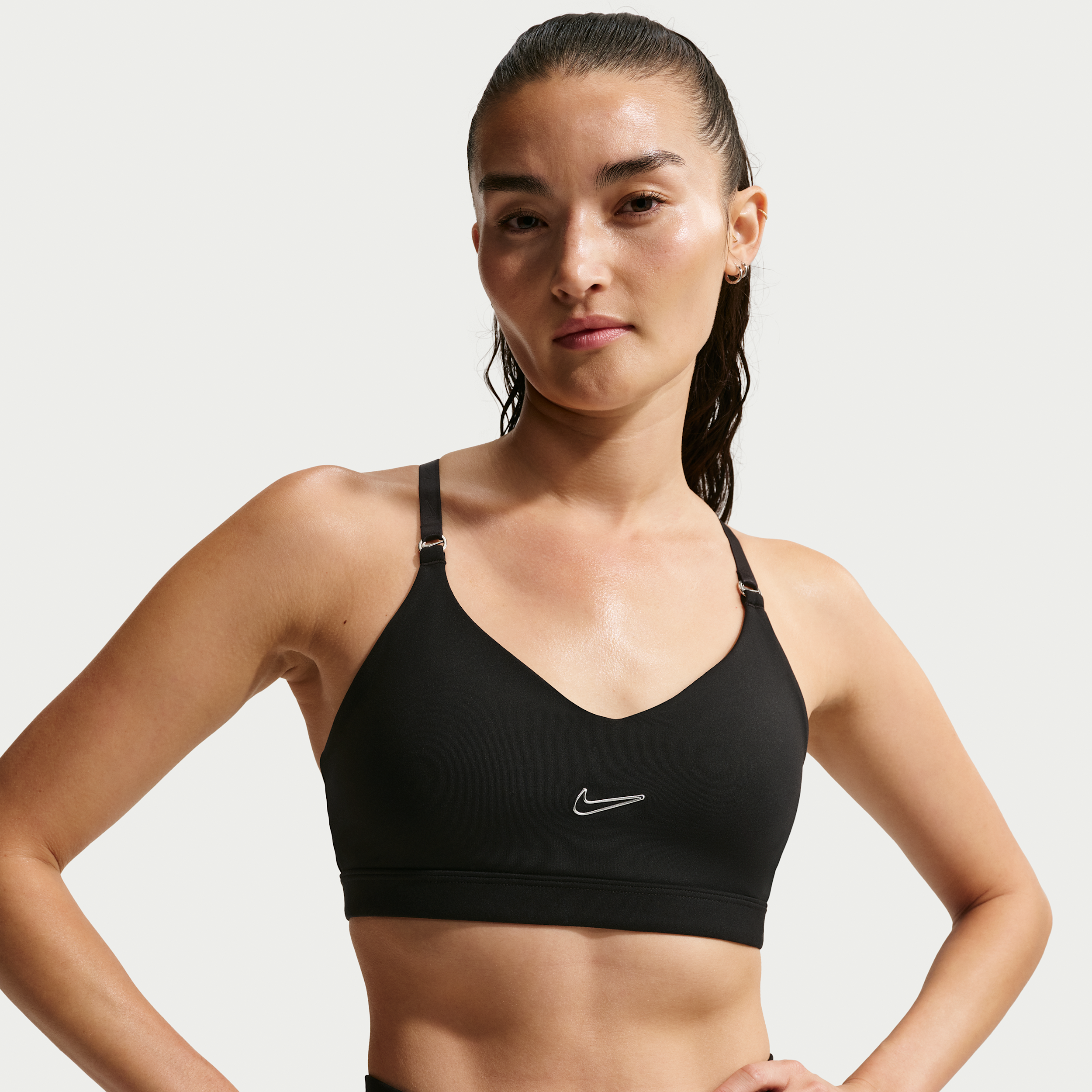 Bra regolabile a sostegno leggero con imbottitura Nike Indy – Donna - Nero