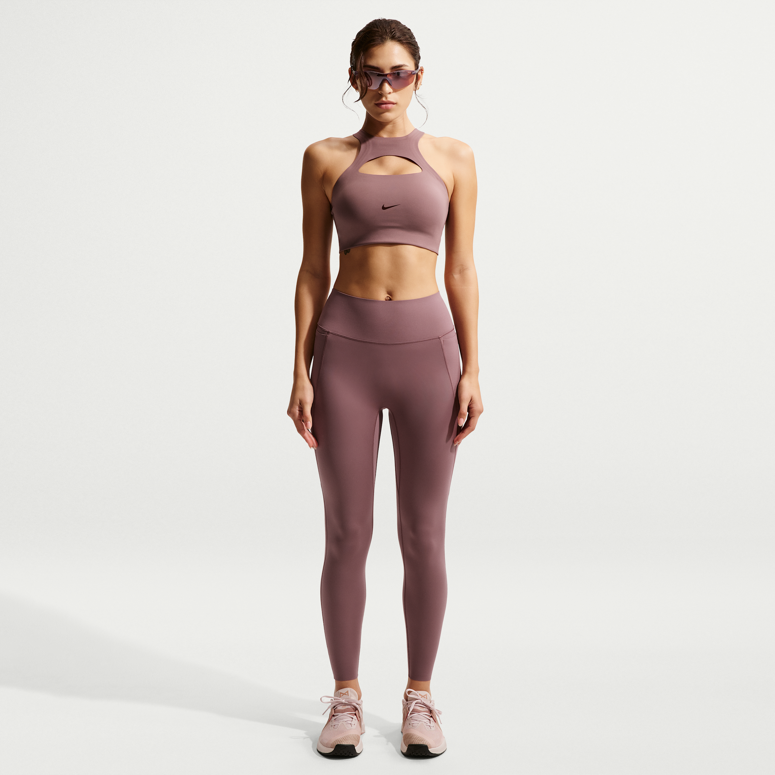 Leggings a 7/8 a vita alta senza cucitura anteriore Nike Universa – Donna - Viola