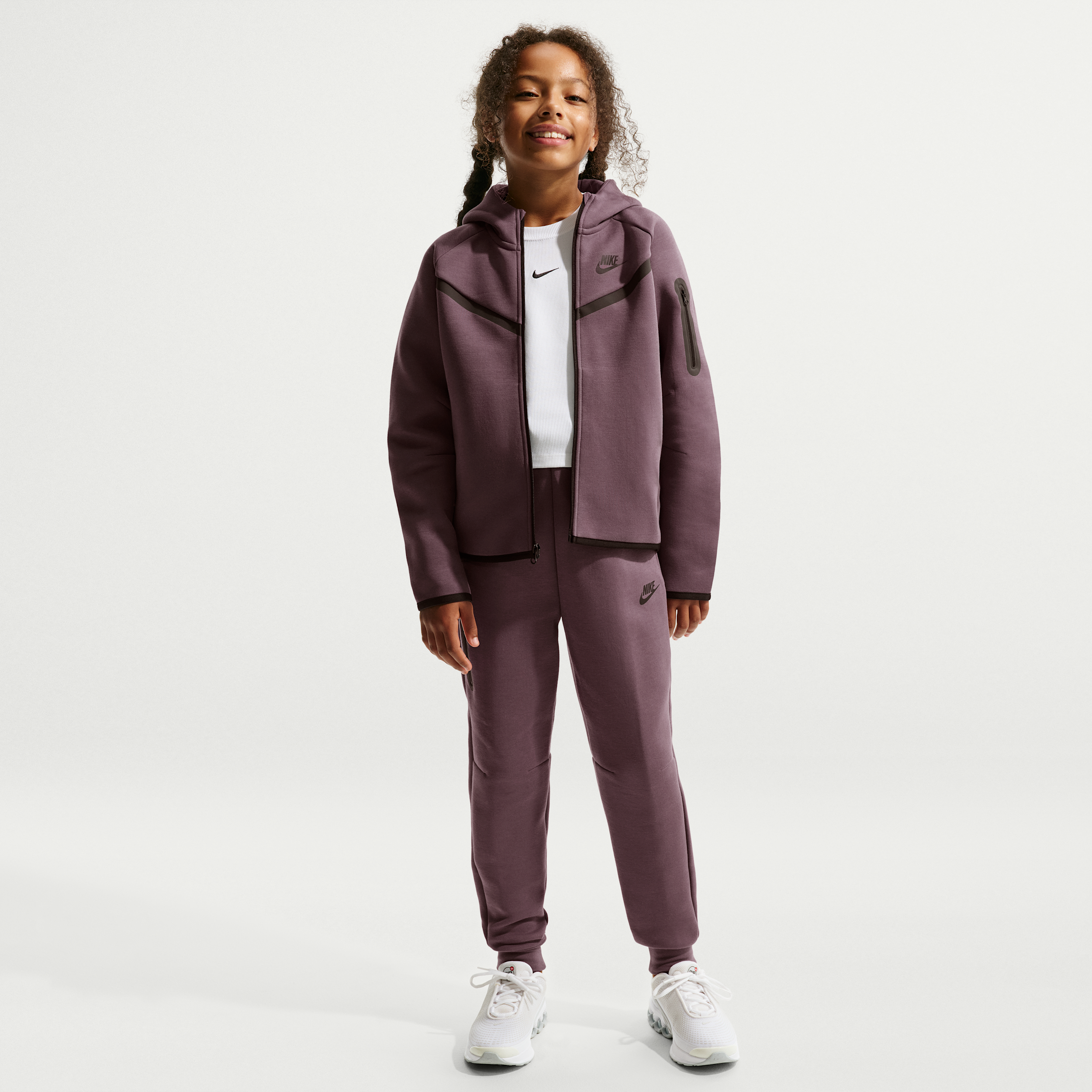 Nike Tech Fleece Girls Joggers - Purple - Fleece