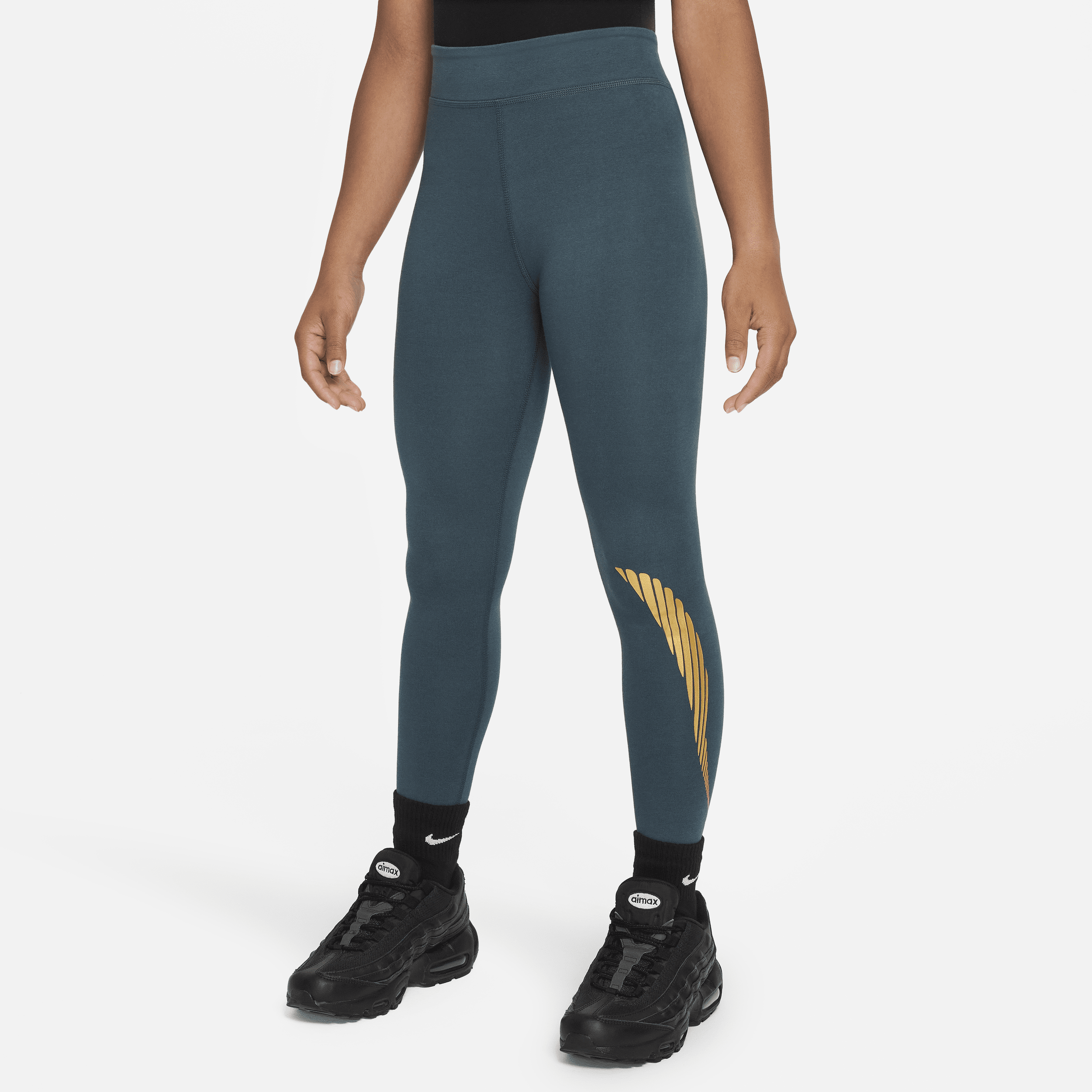 Nike Sportswear Favorites legging met hoge taille voor meisjes Groen