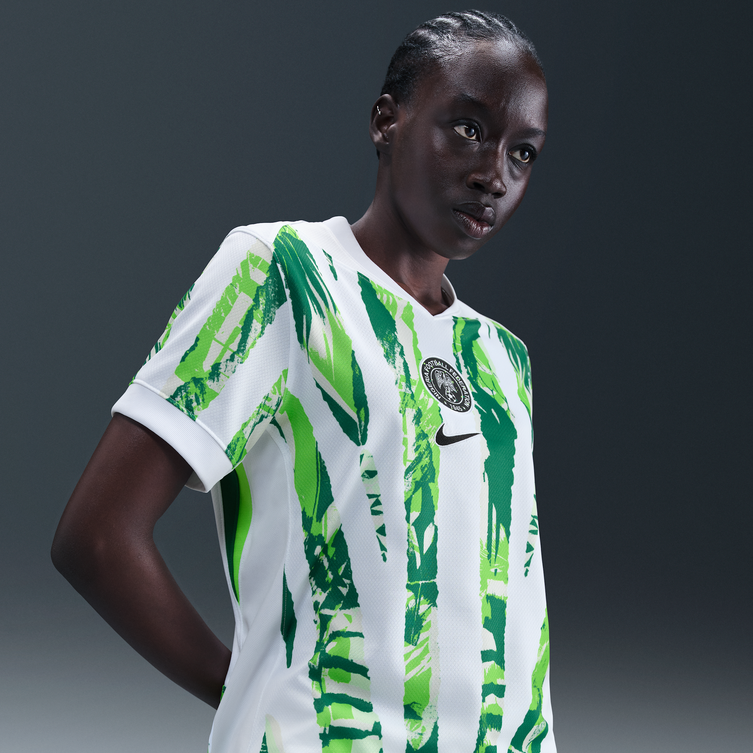 Nigeria 2025 Stadium Away (Womens Team) Womens Nike Dri-FIT Football Replica Shirt - White - Polyester