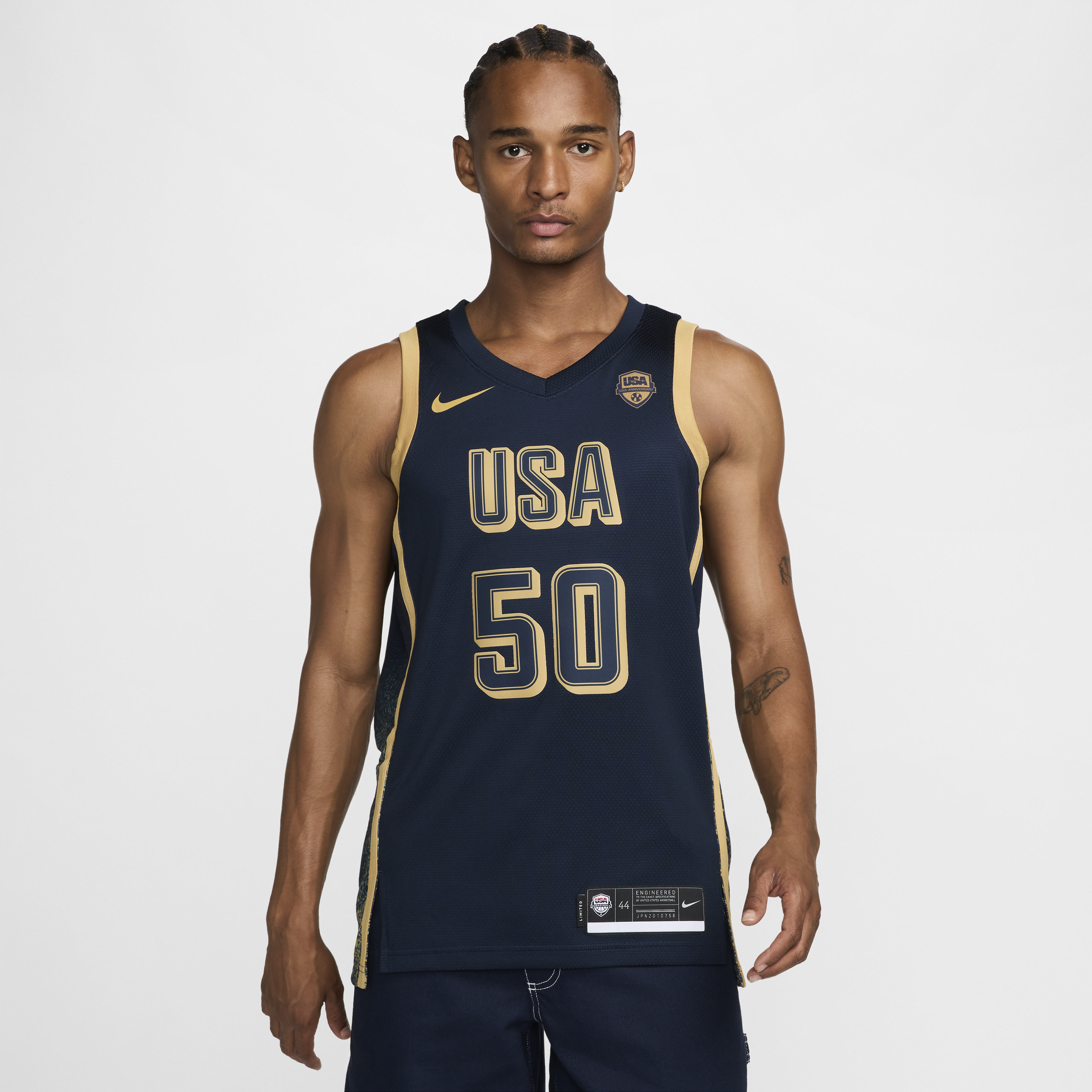 Maillot replica Nike Basketball USAB Limited pour homme - Bleu