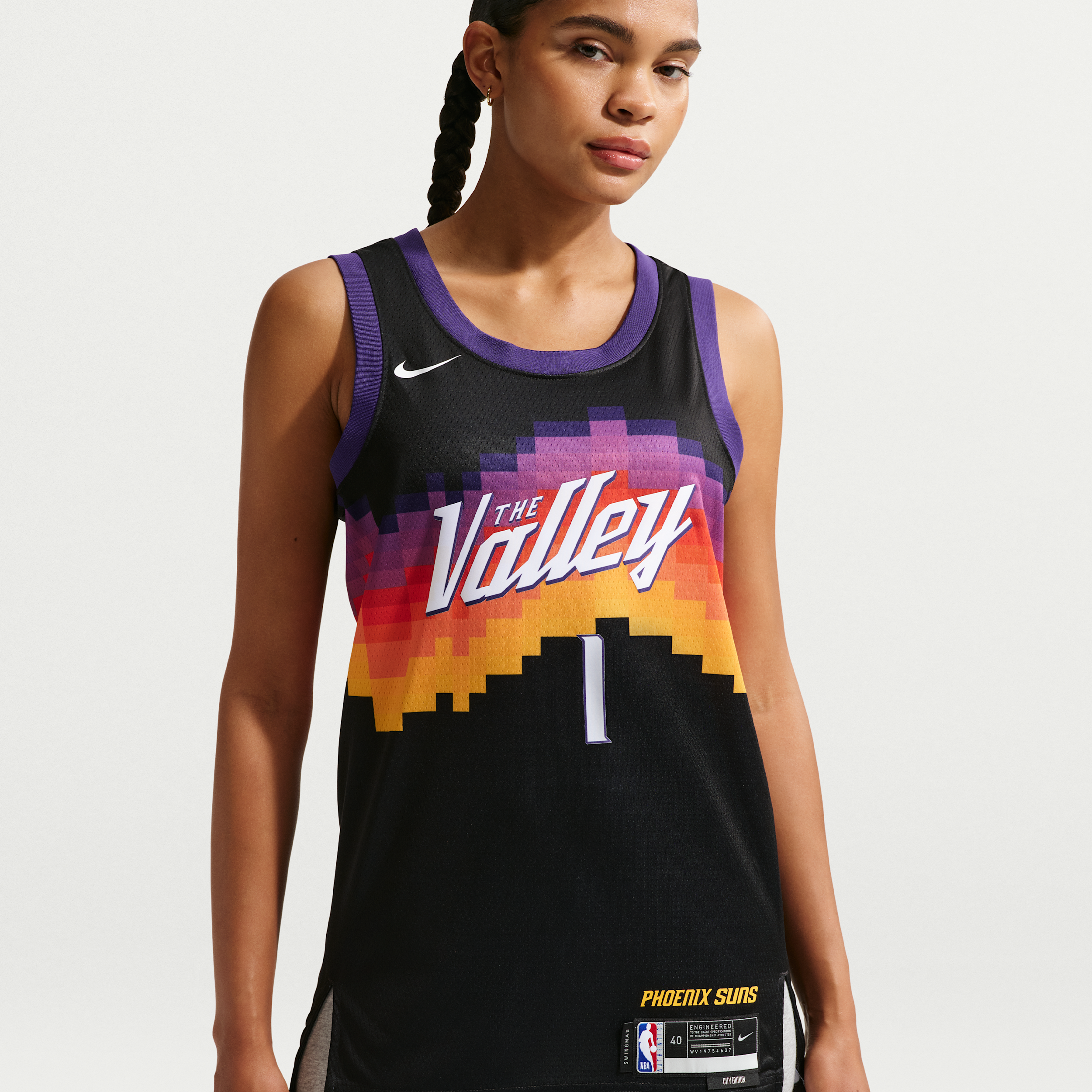 Thumbnail - Devin Booker Phoenix Suns City Edition Nike NBA Swingman Trikot für Herren - Schwarz