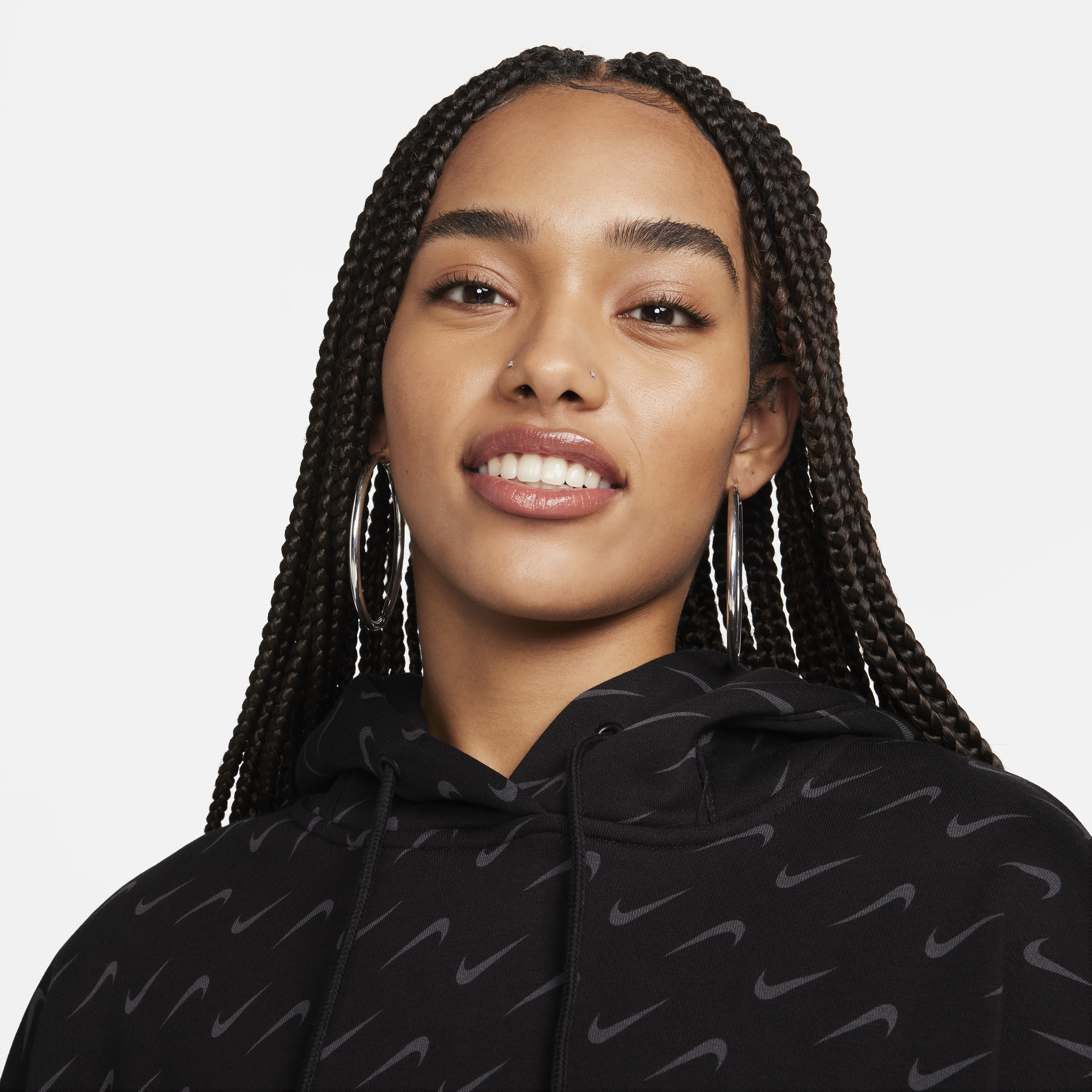 Nike Sportswear Phoenix Fleece extra oversized hoodie met print voor dames Zwart