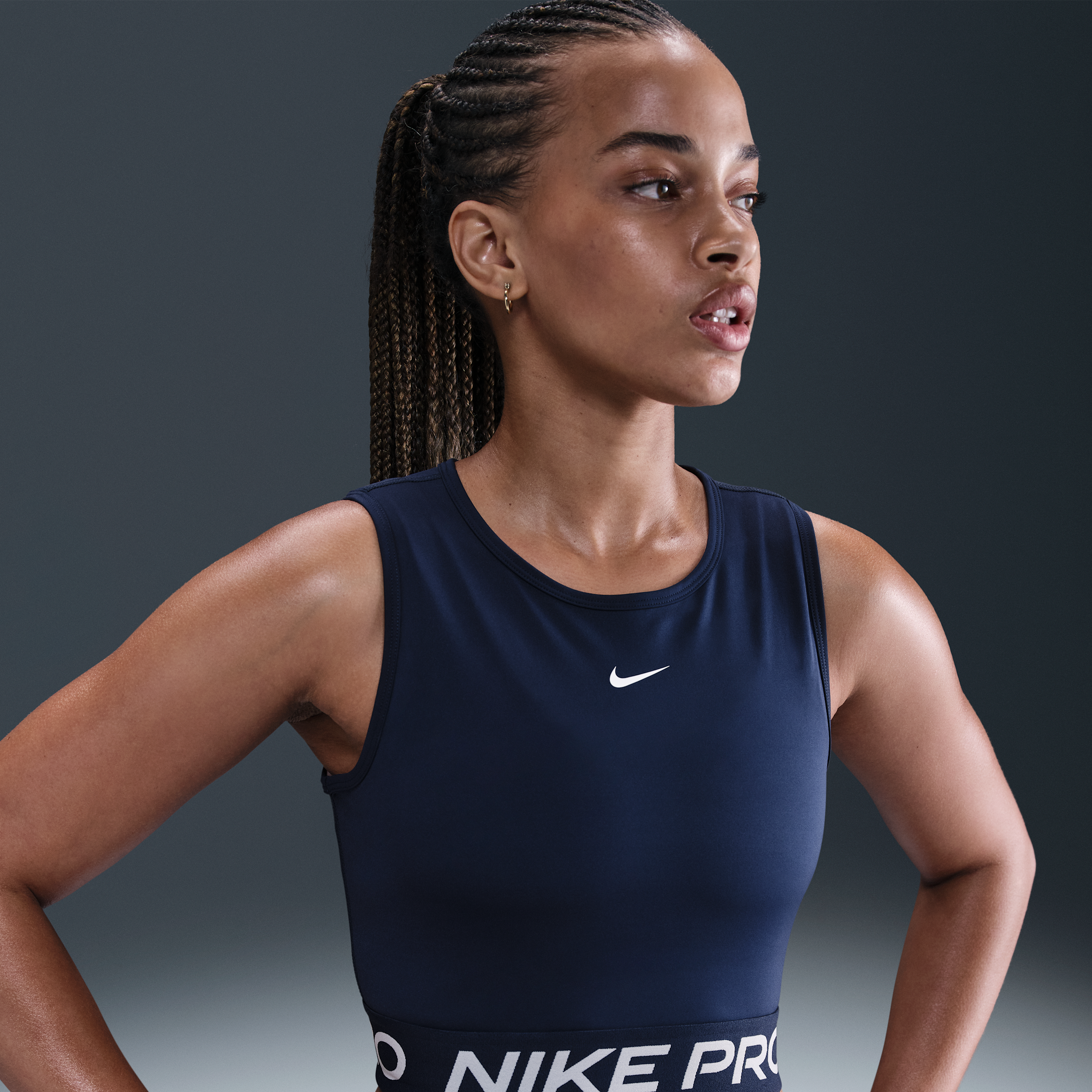 Thumbnail - Nike Pro Dri-FIT Kurztanktop für Damen - Blau