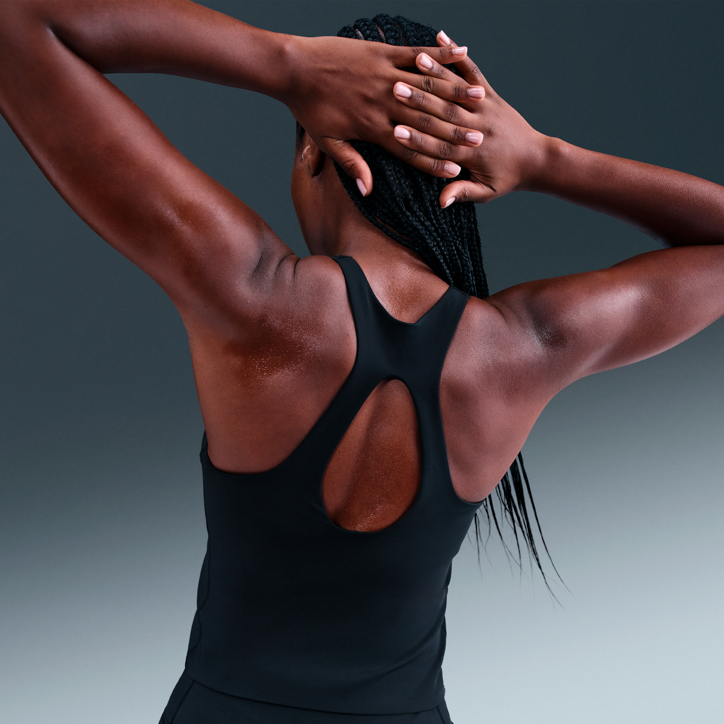 Nike Universa Women's Medium-Support Padded Sports Bra Tank Top - Black - Polyester/Elastane