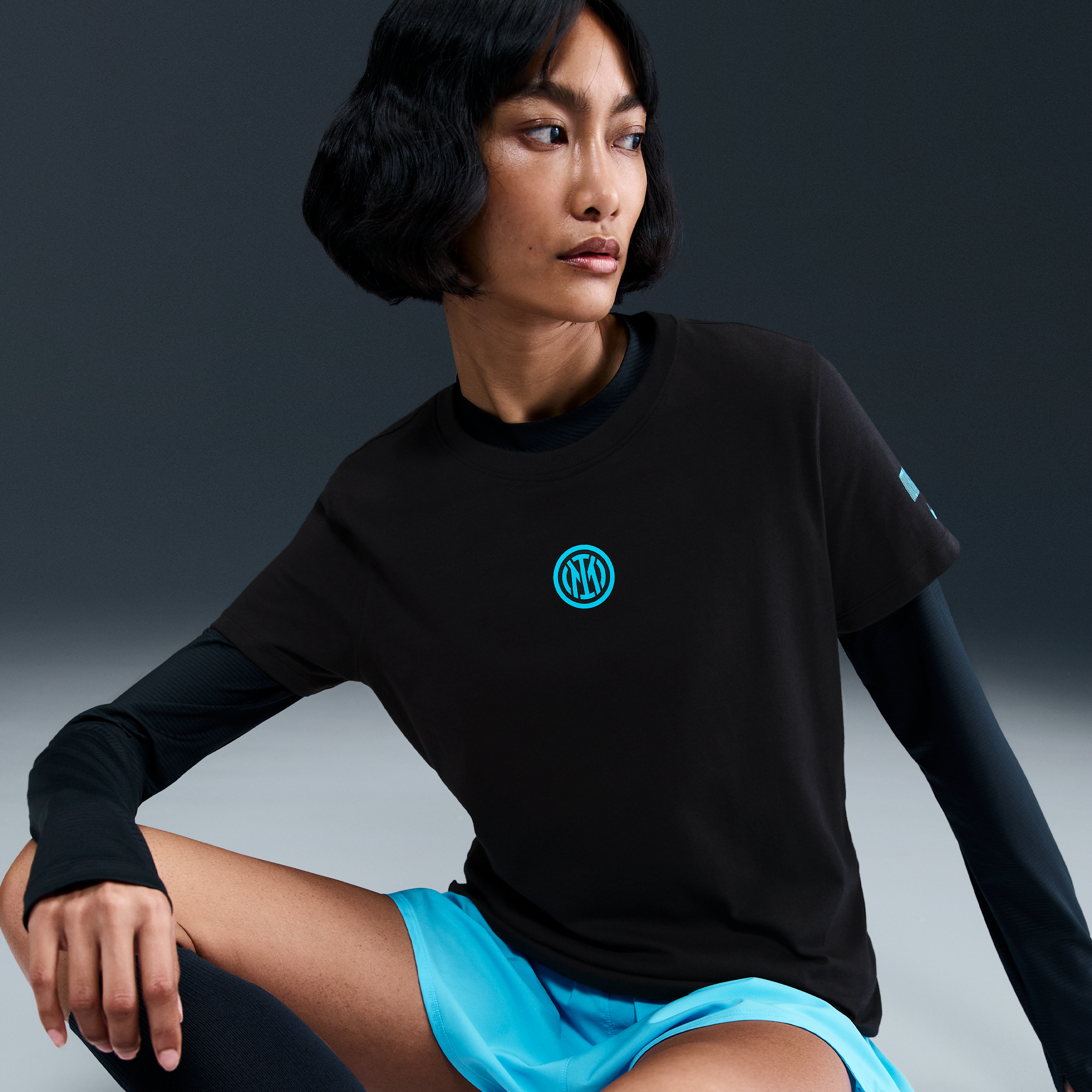 Thumbnail - Inter Mailand Nike Fußball-T-Shirt (Damen) - Schwarz