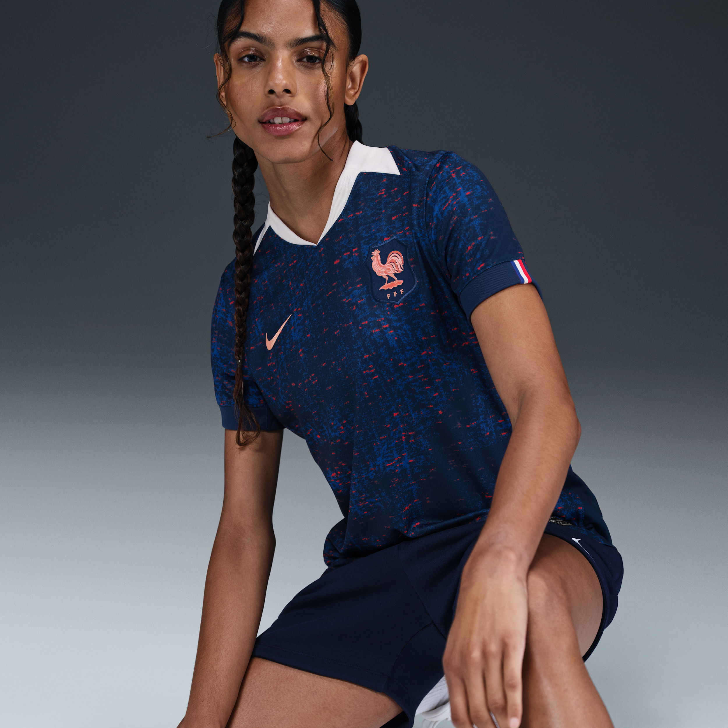 Thumbnail - FFF 2025 Stadium Home (Frauenteam) Nike Dri-FIT Replika-Fußballtrikot (Damen) - Blau