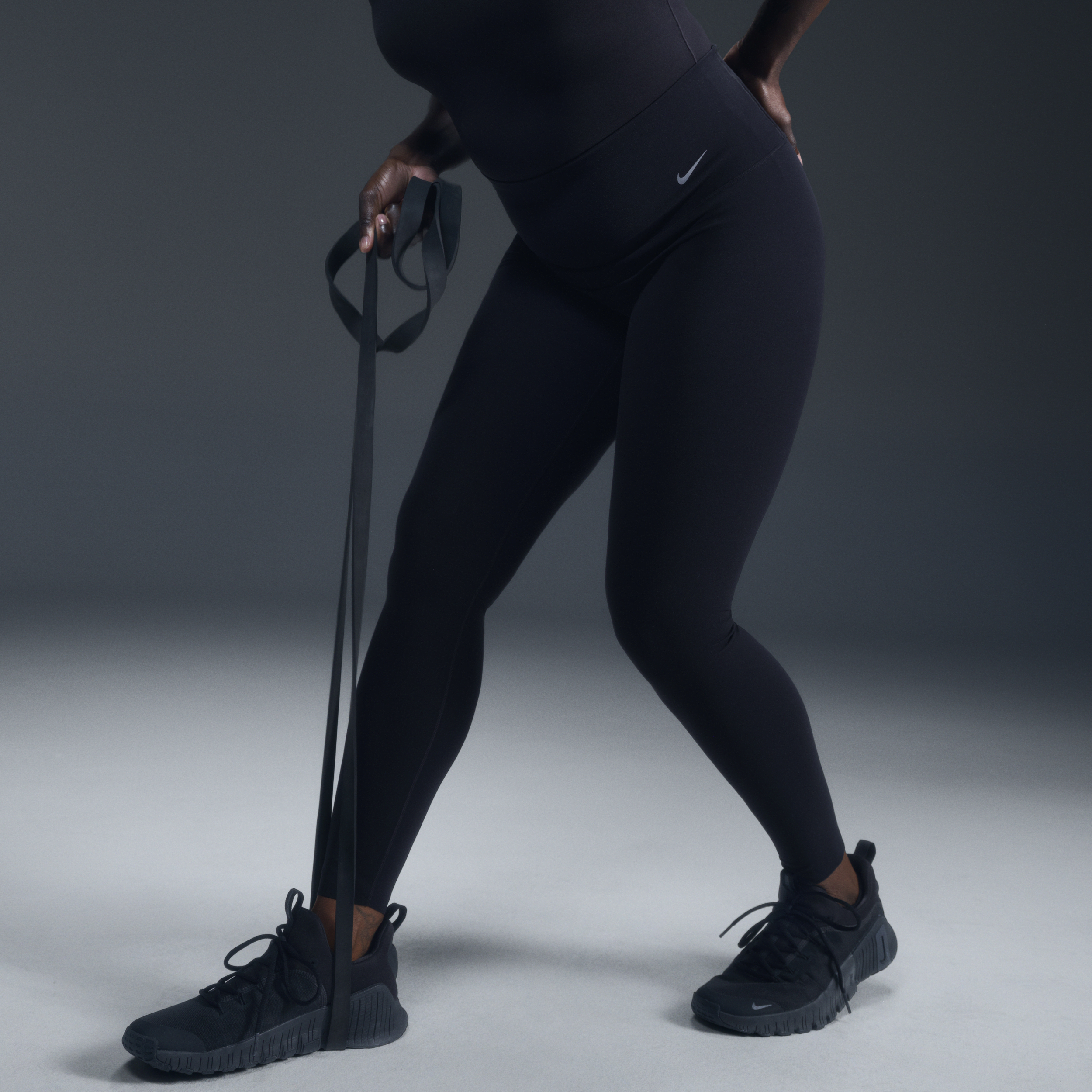 Legging taille haute à maintien léger et coupe longue Nike Zenvy pour femme - Noir