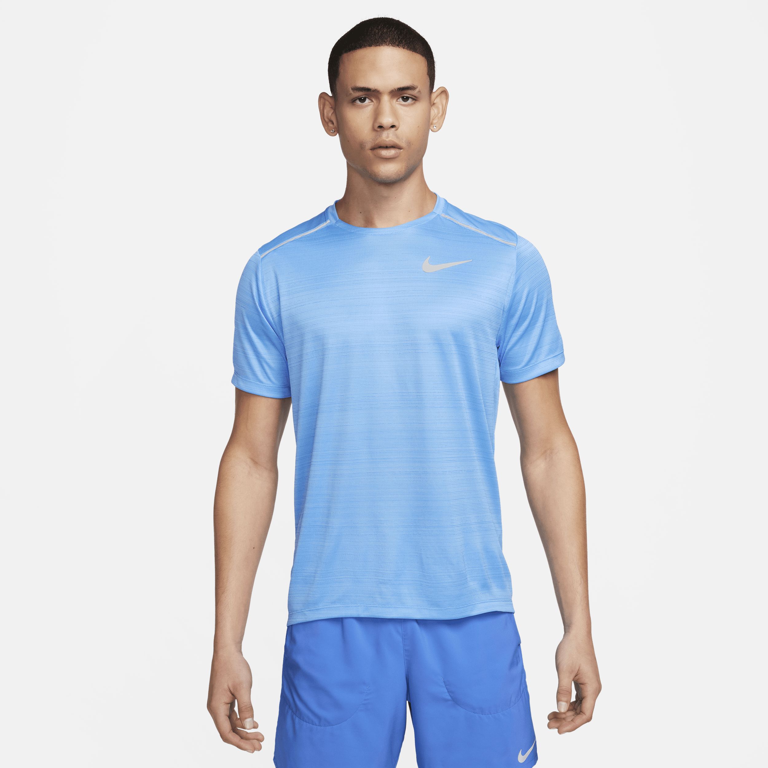 Nike Miler Hardlooptop met korte mouwen voor heren - Blauw