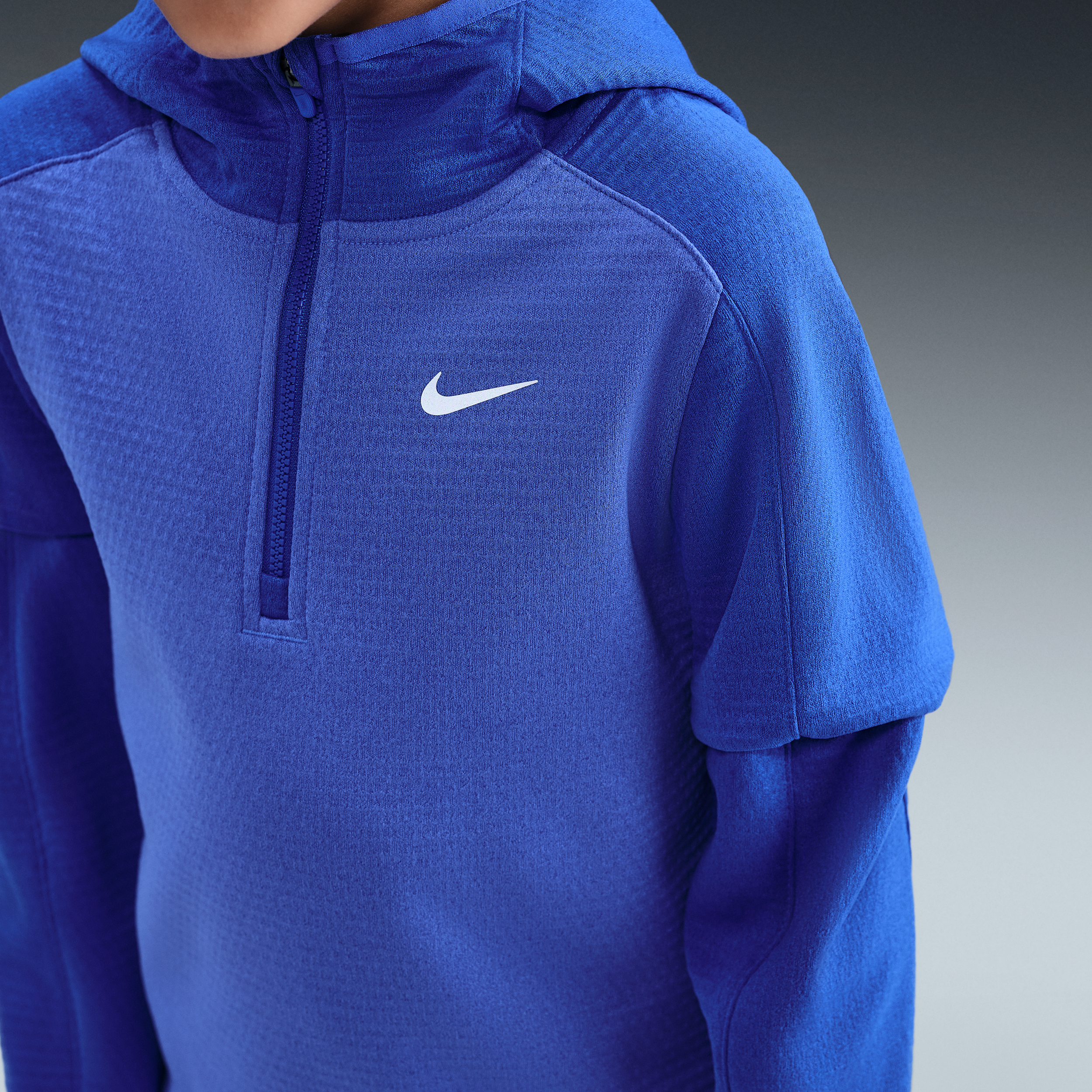 Thumbnail - Nike Therma-FIT-Oberteil mit Viertelreißverschluss (ältere Kinder) - Blau
