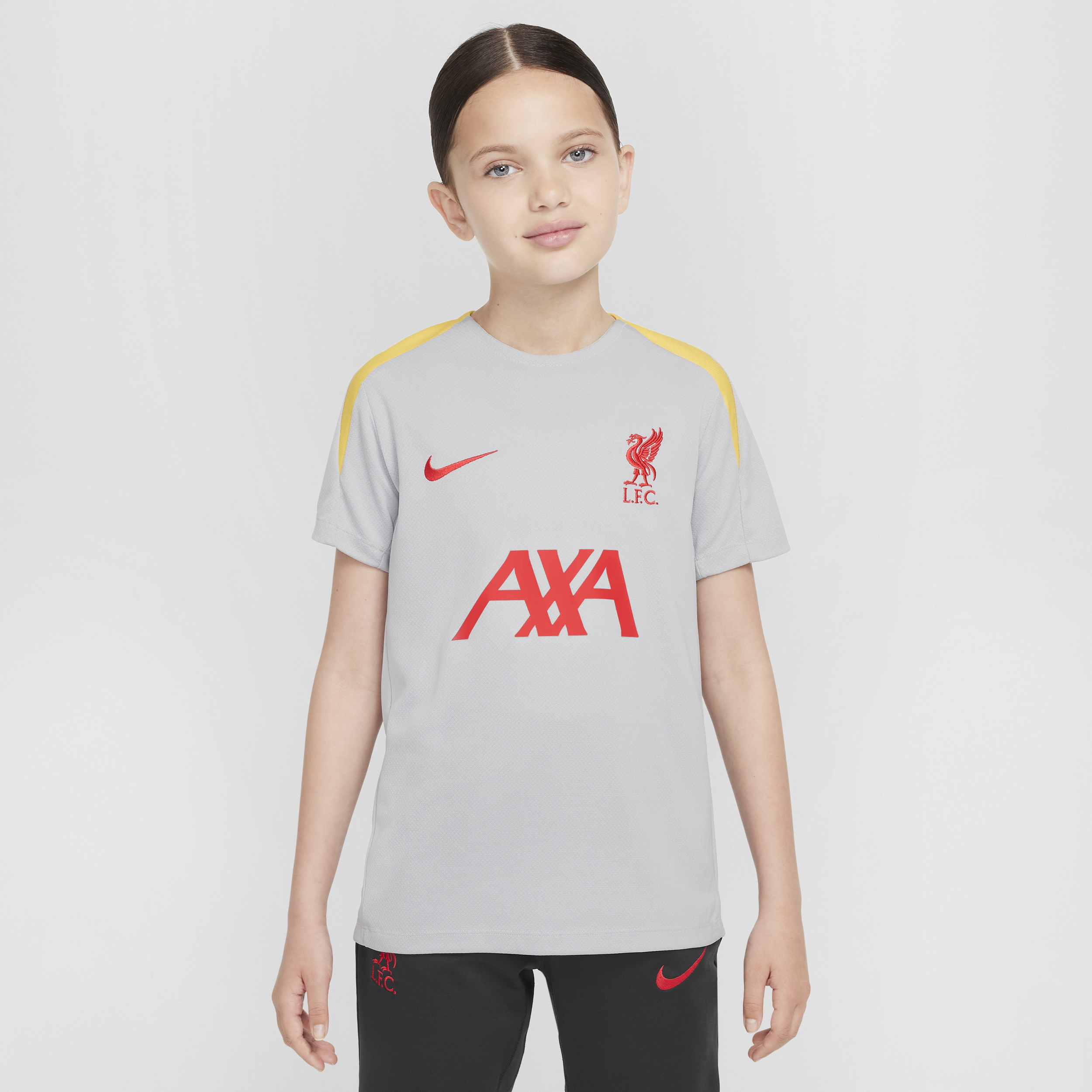 3e haut de foot en maille à manches courtes Nike Dri-FIT Liverpool FC Strike pour ado - Gris