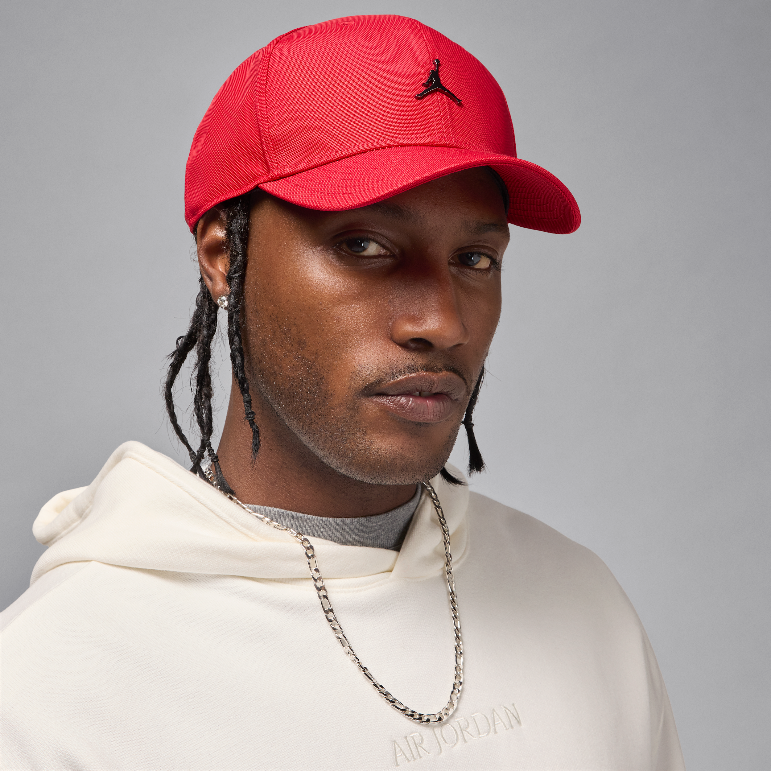 Thumbnail - Jordan Rise strukturierte Cap mit Jumpman aus Metall - Rot