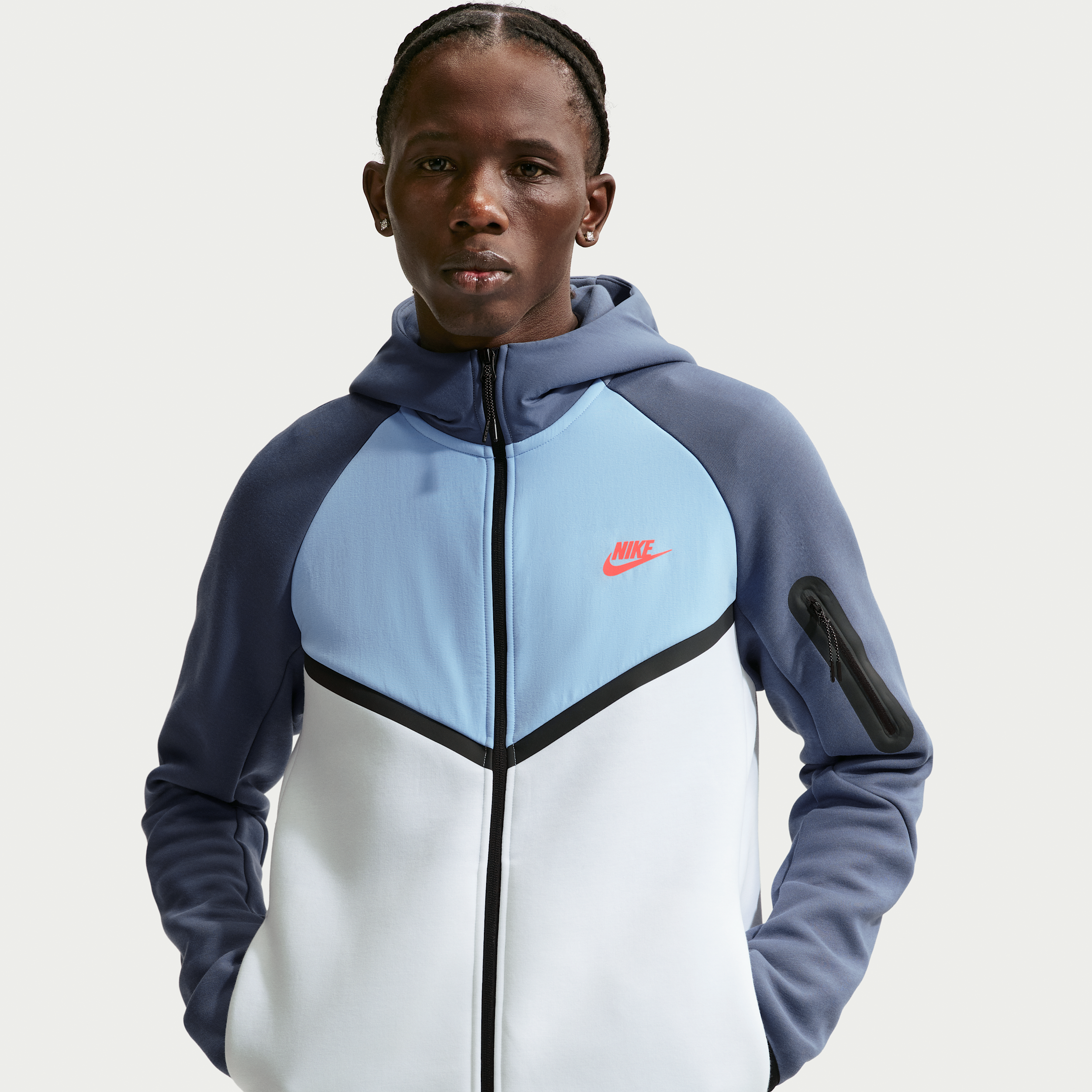 Giacca con zip a tutta lunghezza Nike Tech Fleece Windrunner – Uomo - Bianco