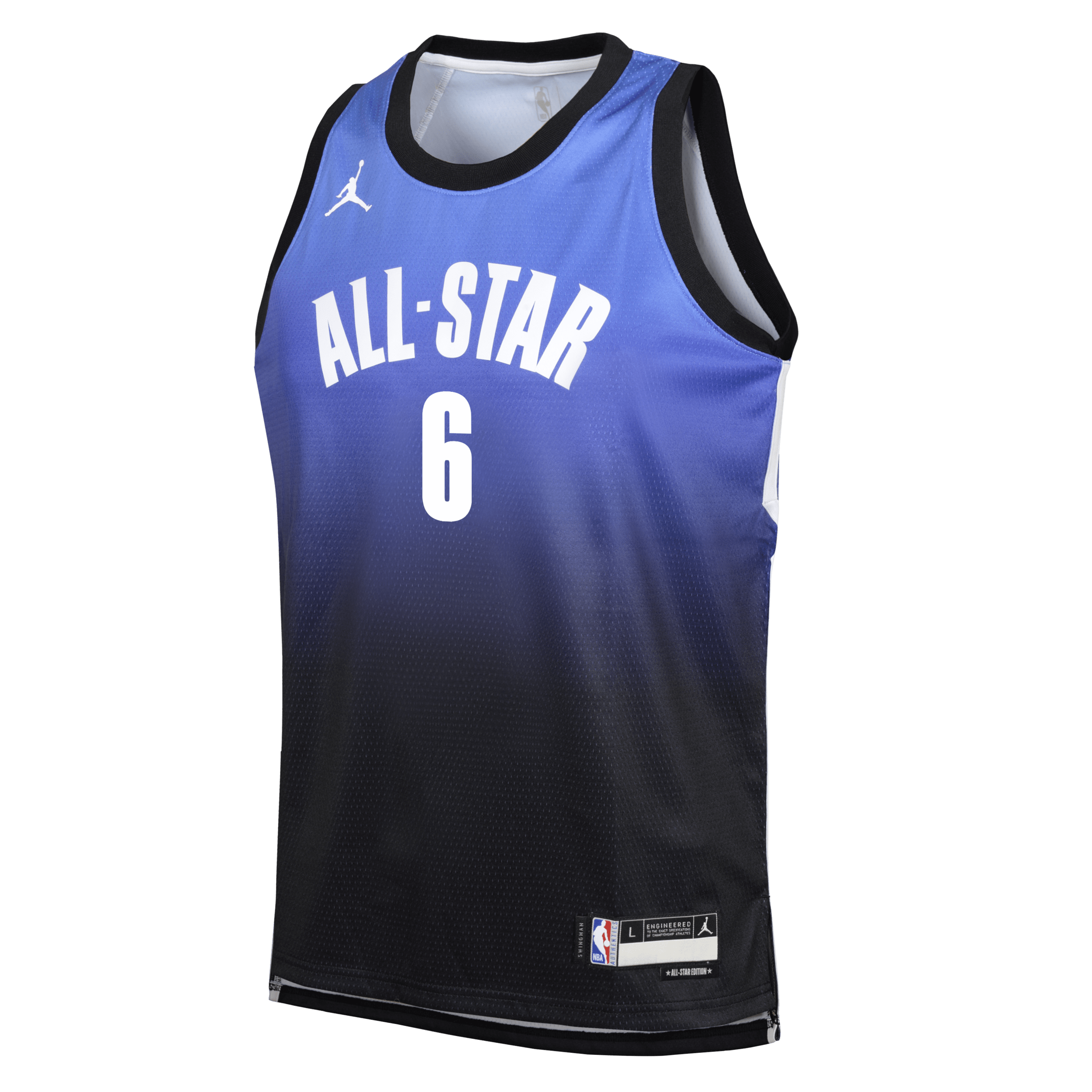 Jordan LeBron James Los Angeles Lakers 2023 All-Star Edition Swingman NBA-jersey met Dri-FIT voor jongens Blauw