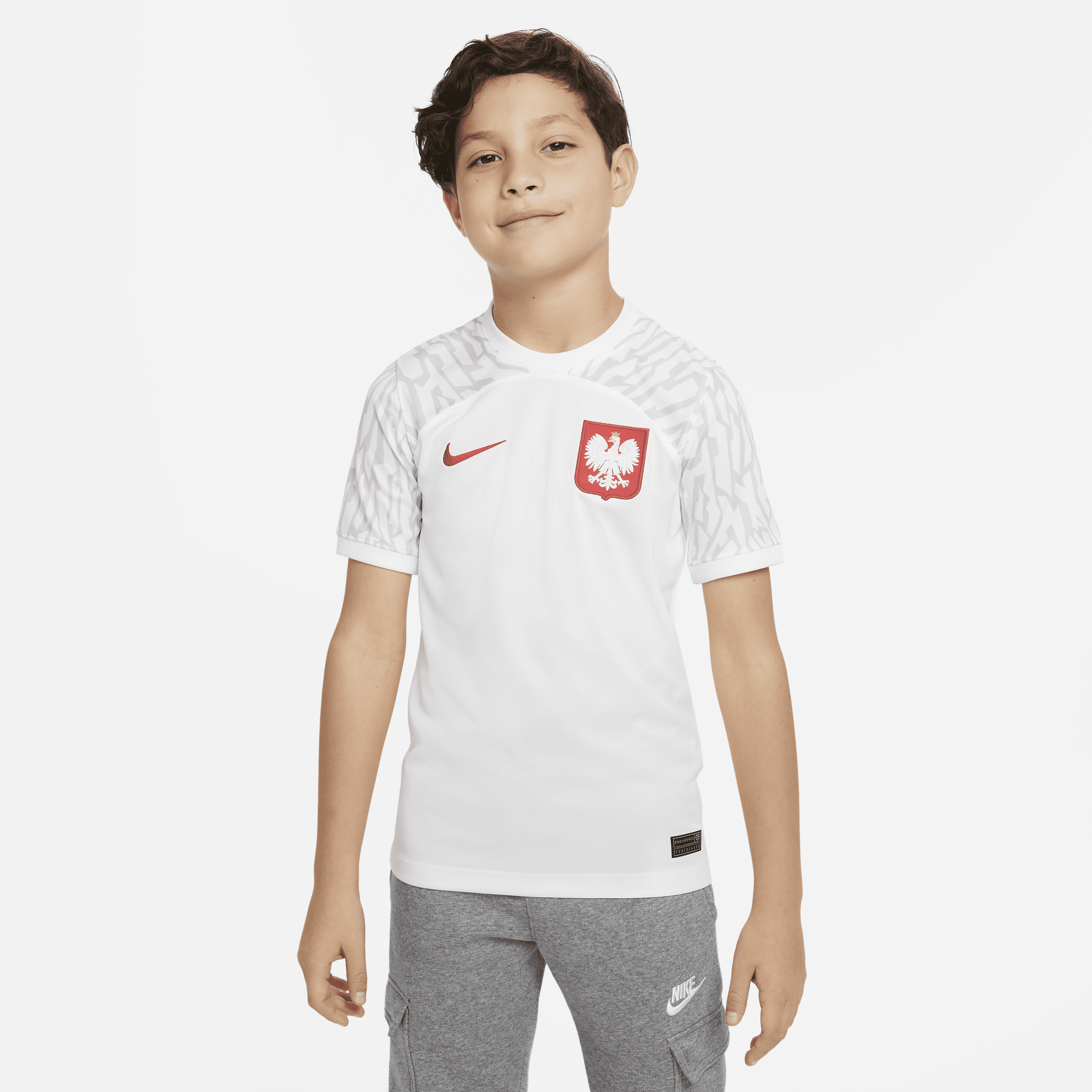 Poland 2022/23 Stadium Home Older Kids' Nike Dri-FIT Football Shirt - White