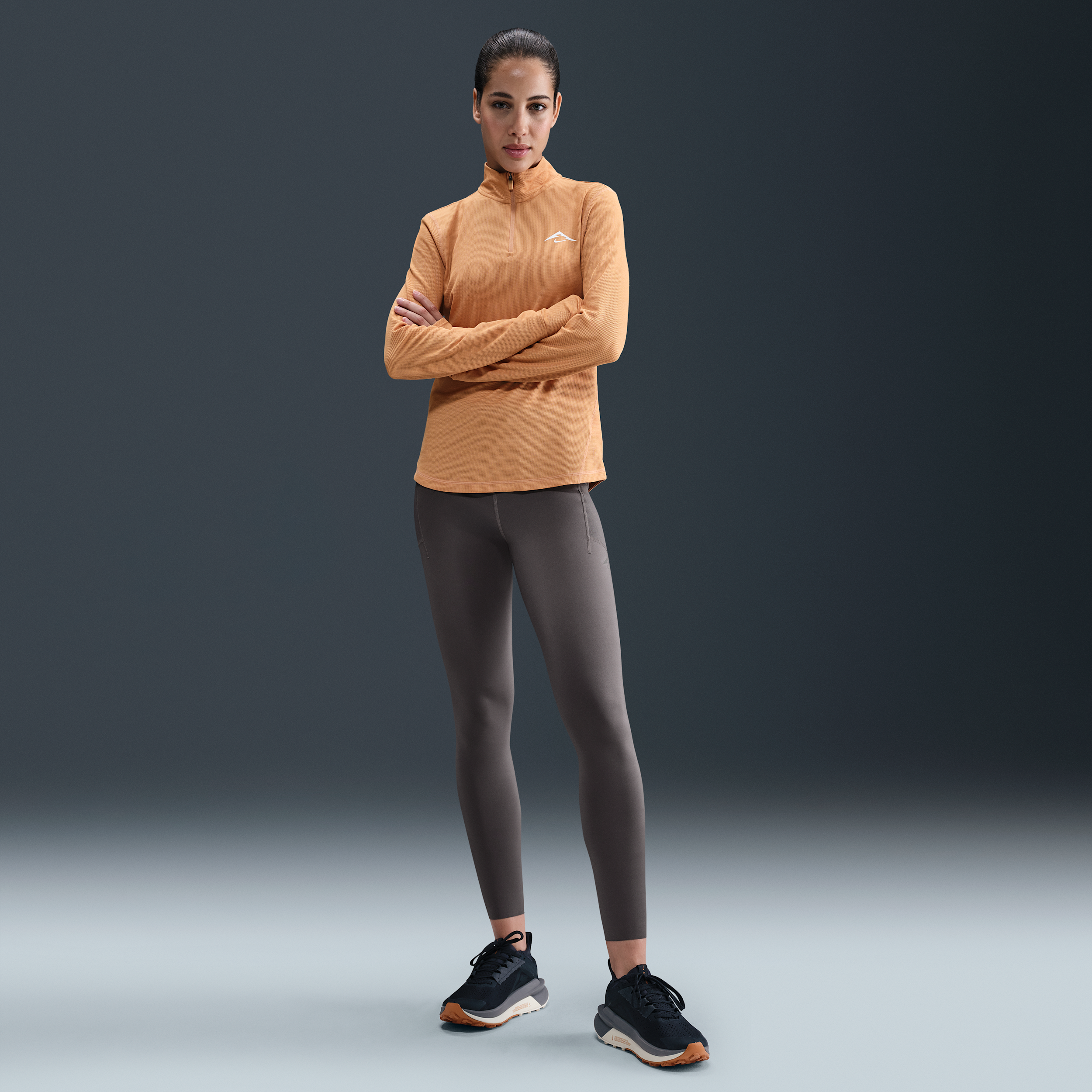 Thumbnail - Nike Trail Lauf-Leggings mit 7/8-Länge und hohem Bund (Damen) - Grau
