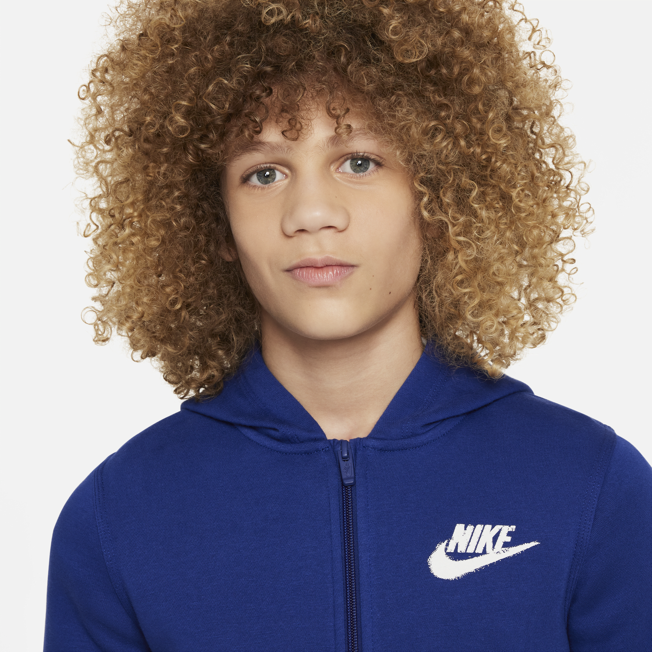 Nike Sportswear fleecehoodie met rits en graphic voor jongens Blauw