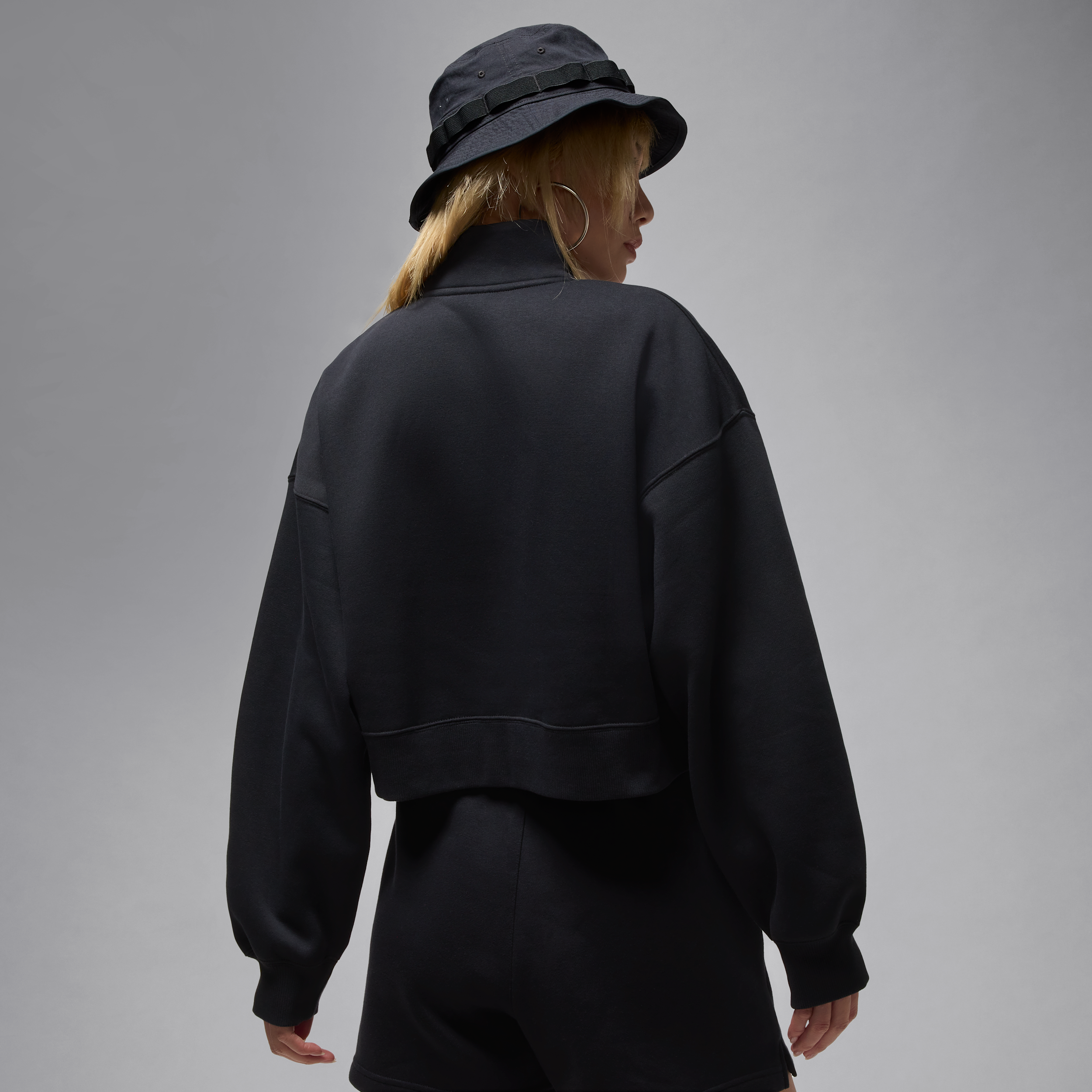 Thumbnail - Jordan Brooklyn Fleece Oberteil mit Viertelreißverschluss (Damen) - Schwarz