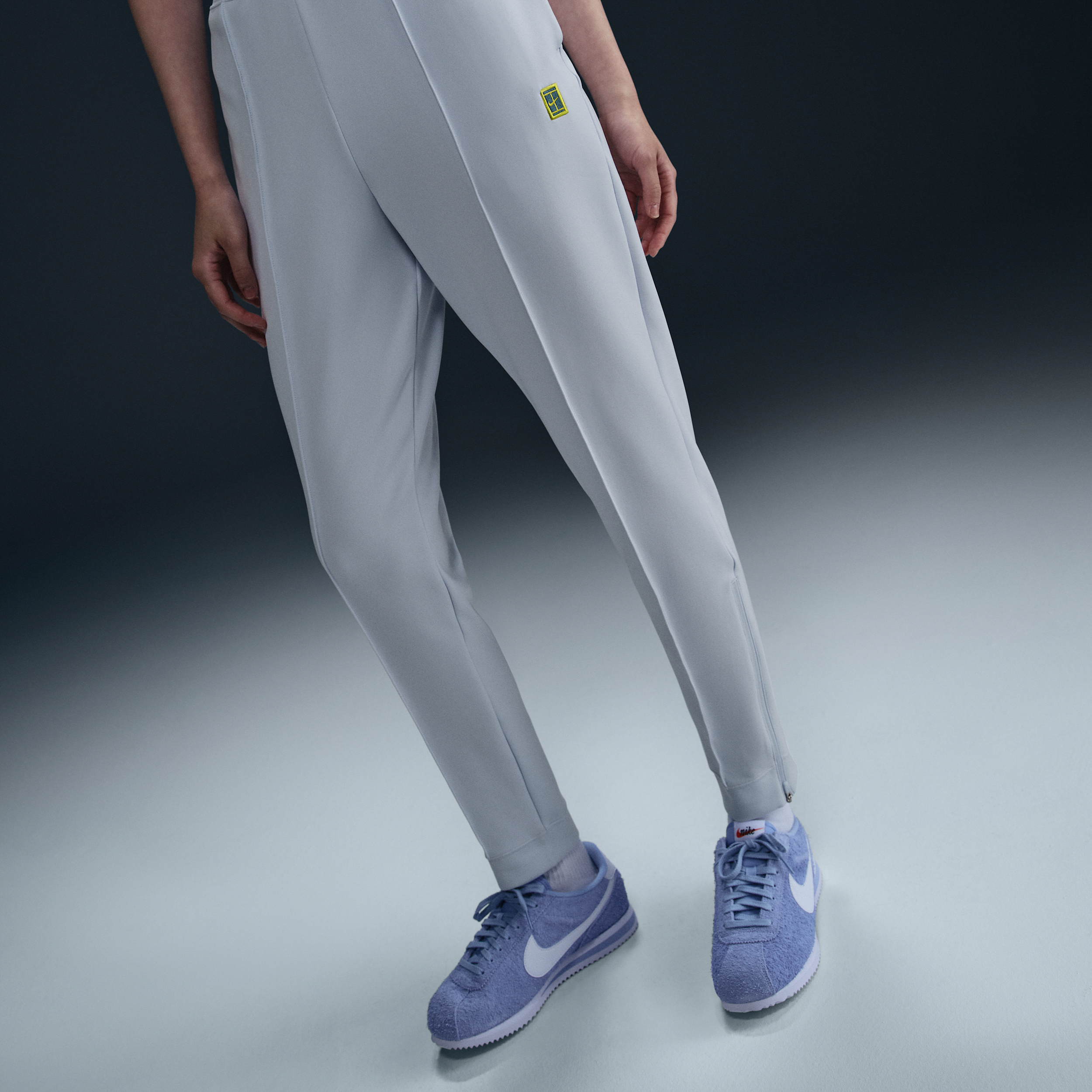 Pantalon de tennis en maille NikeCourt Dri-FIT pour Femme - Gris