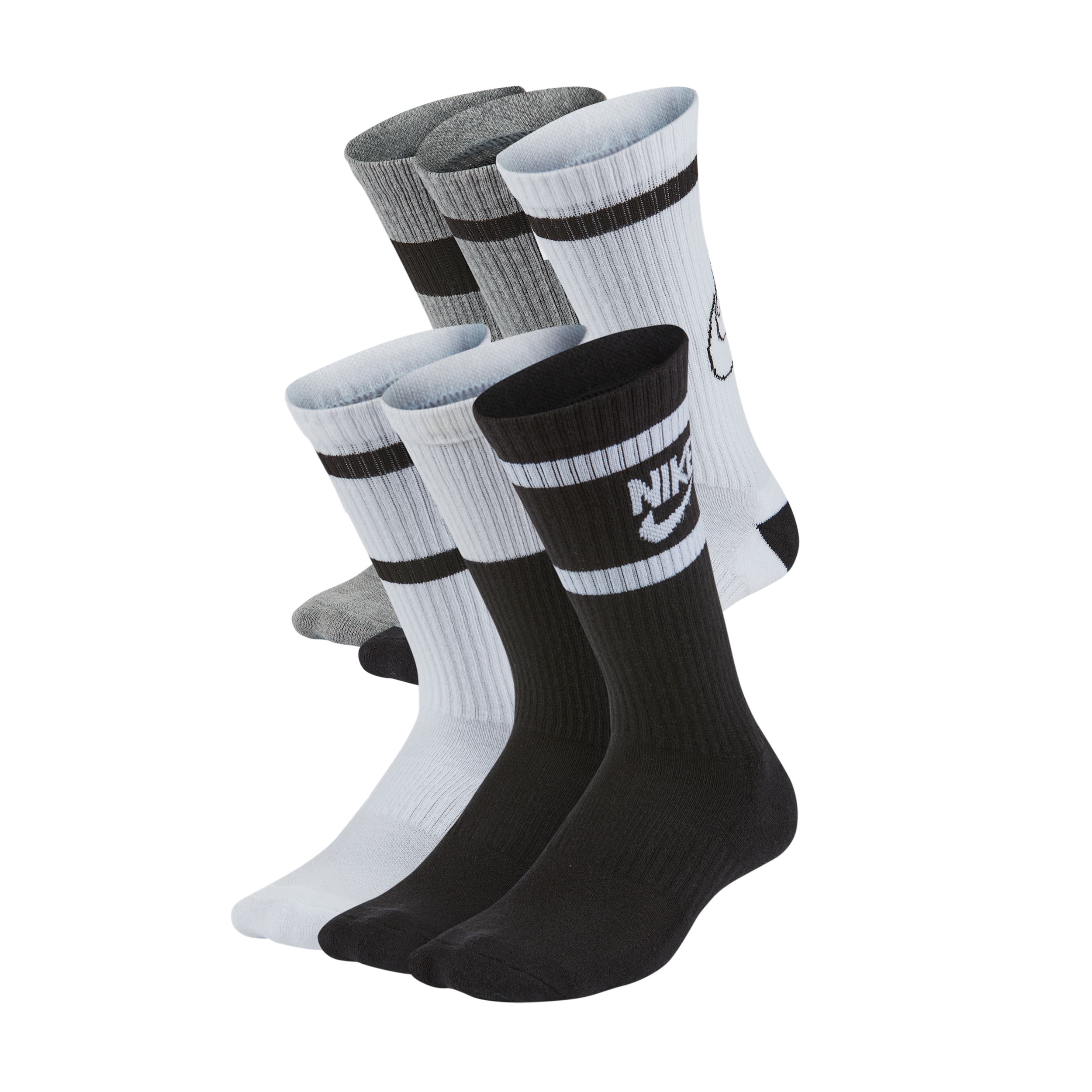 Nike Everyday Kids' Cushioned Crew Socks (6 Pairs) - Multi-Colour