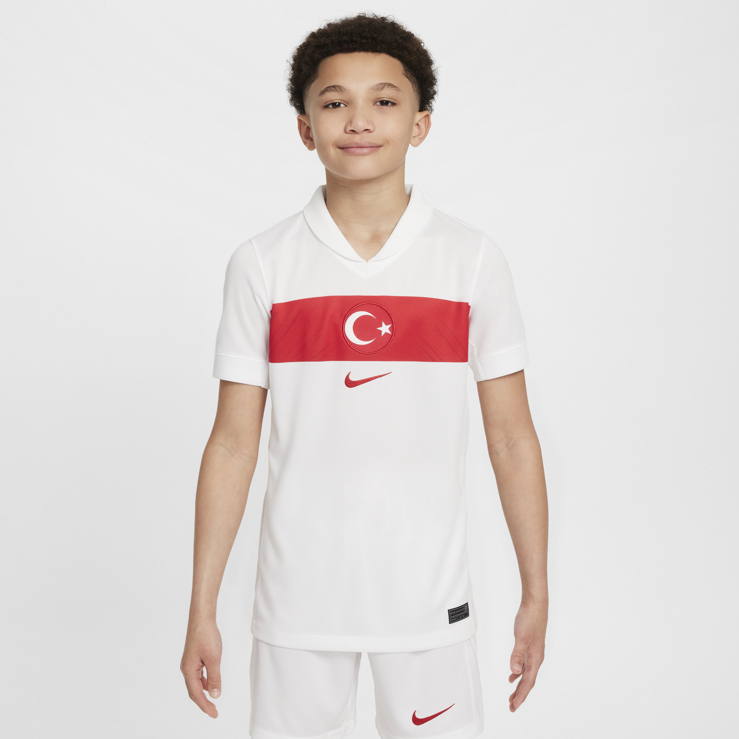 Maillot de foot replica Nike Dri-FIT Turquie 2024/25 Stadium Domicile pour ado - Blanc